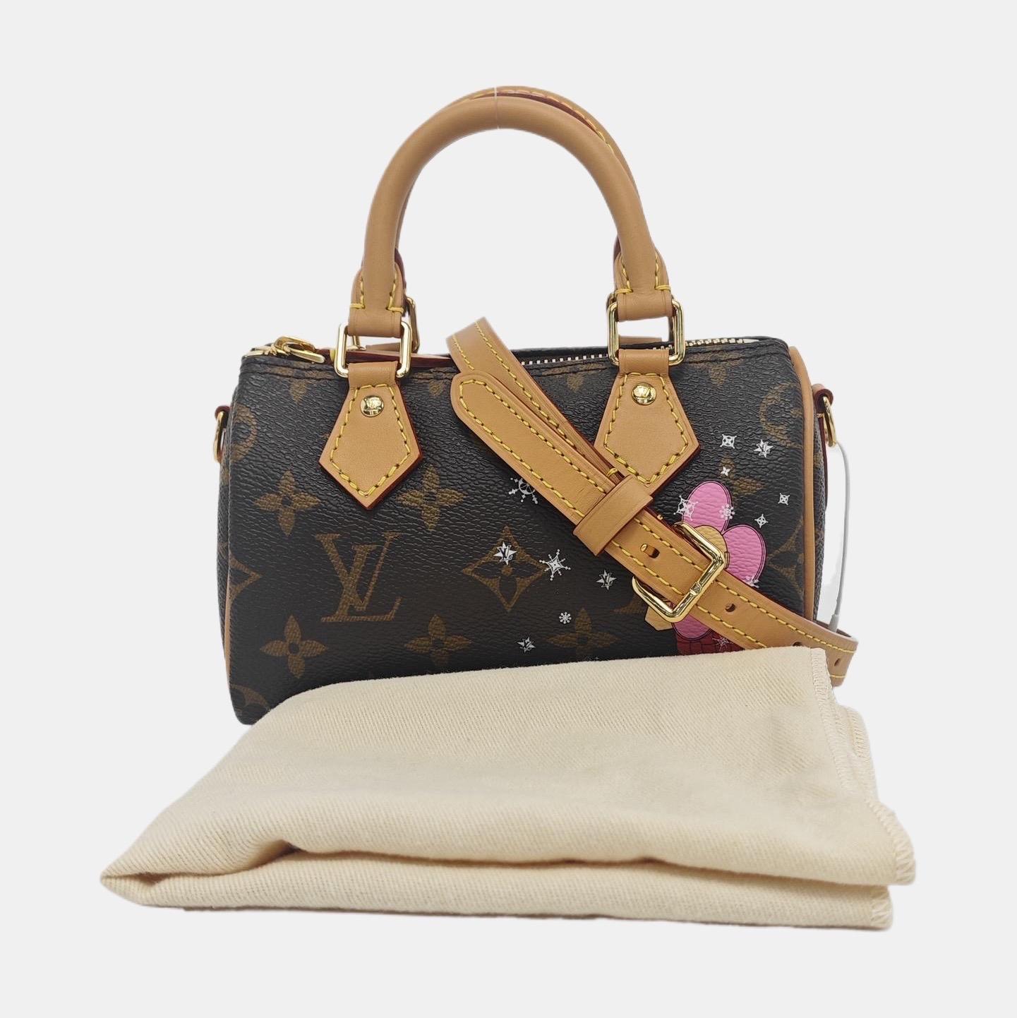 Louis Vuitton x Takashi Murakami Speedy Nano Monogram mit Blume Crossbody Bag im Angebot 2