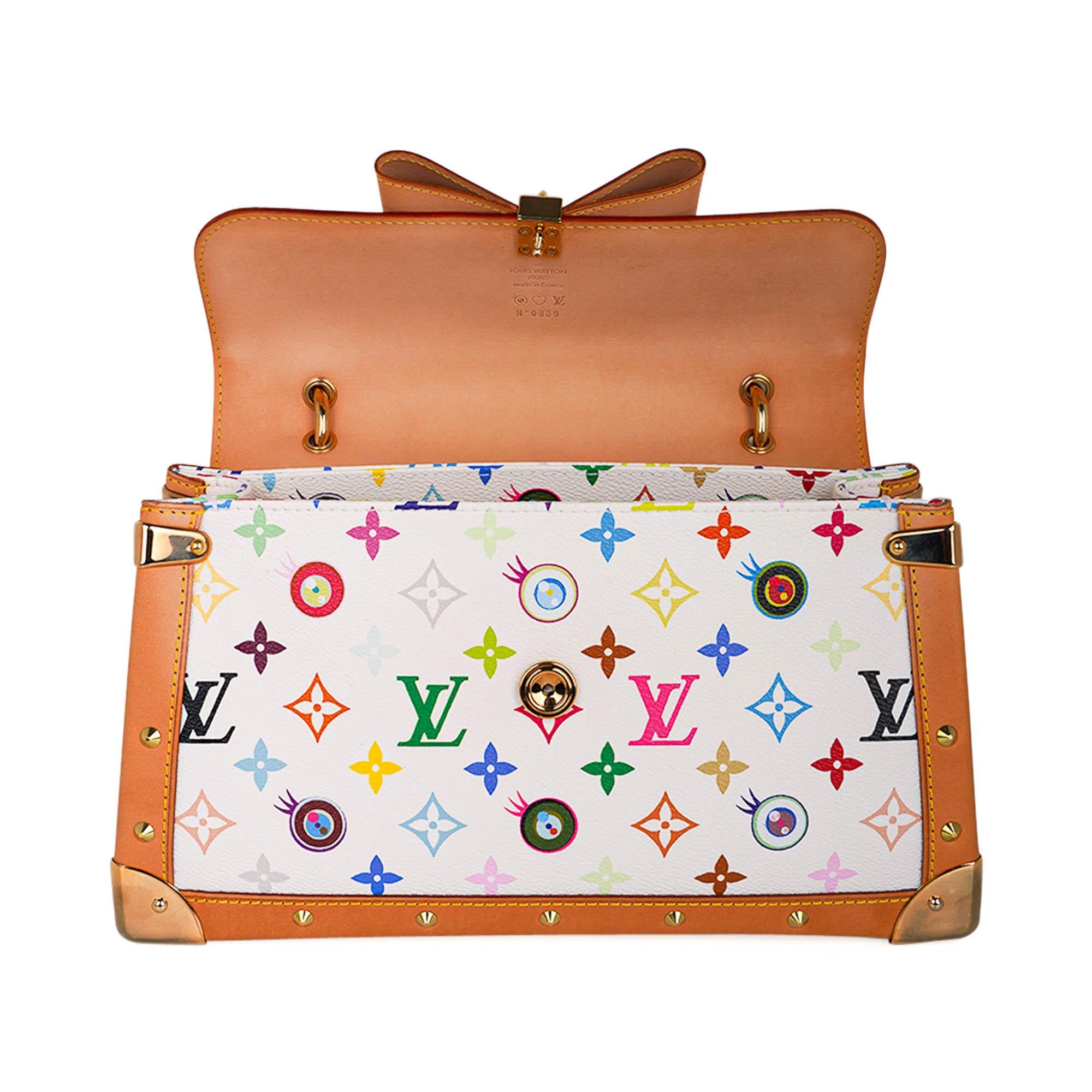 Louis Vuitton x Takashi Murakami White Monogram Multicolore Eye Need You Bag For Sale 7