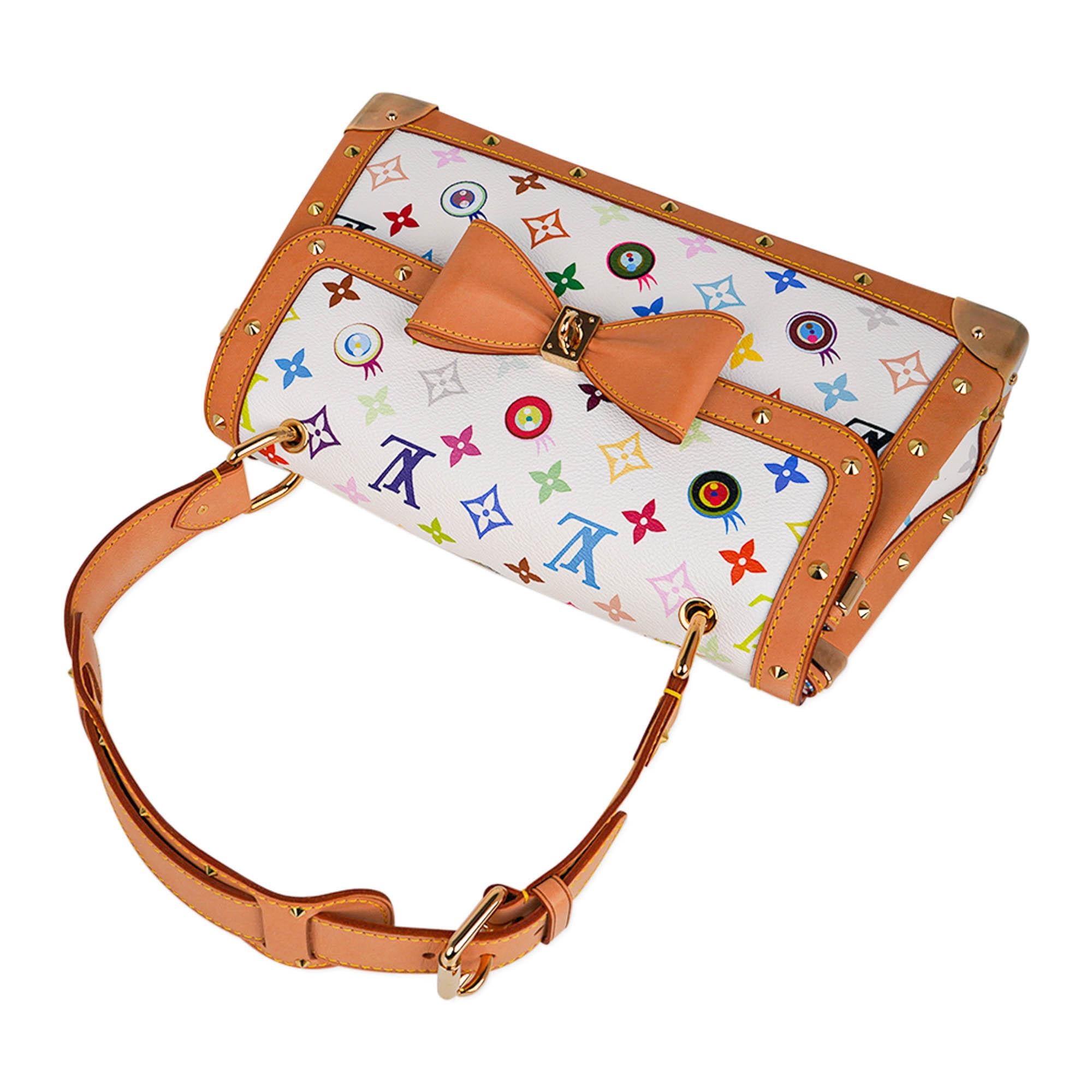 Brown Louis Vuitton x Takashi Murakami White Monogram Multicolore Eye Need You Bag