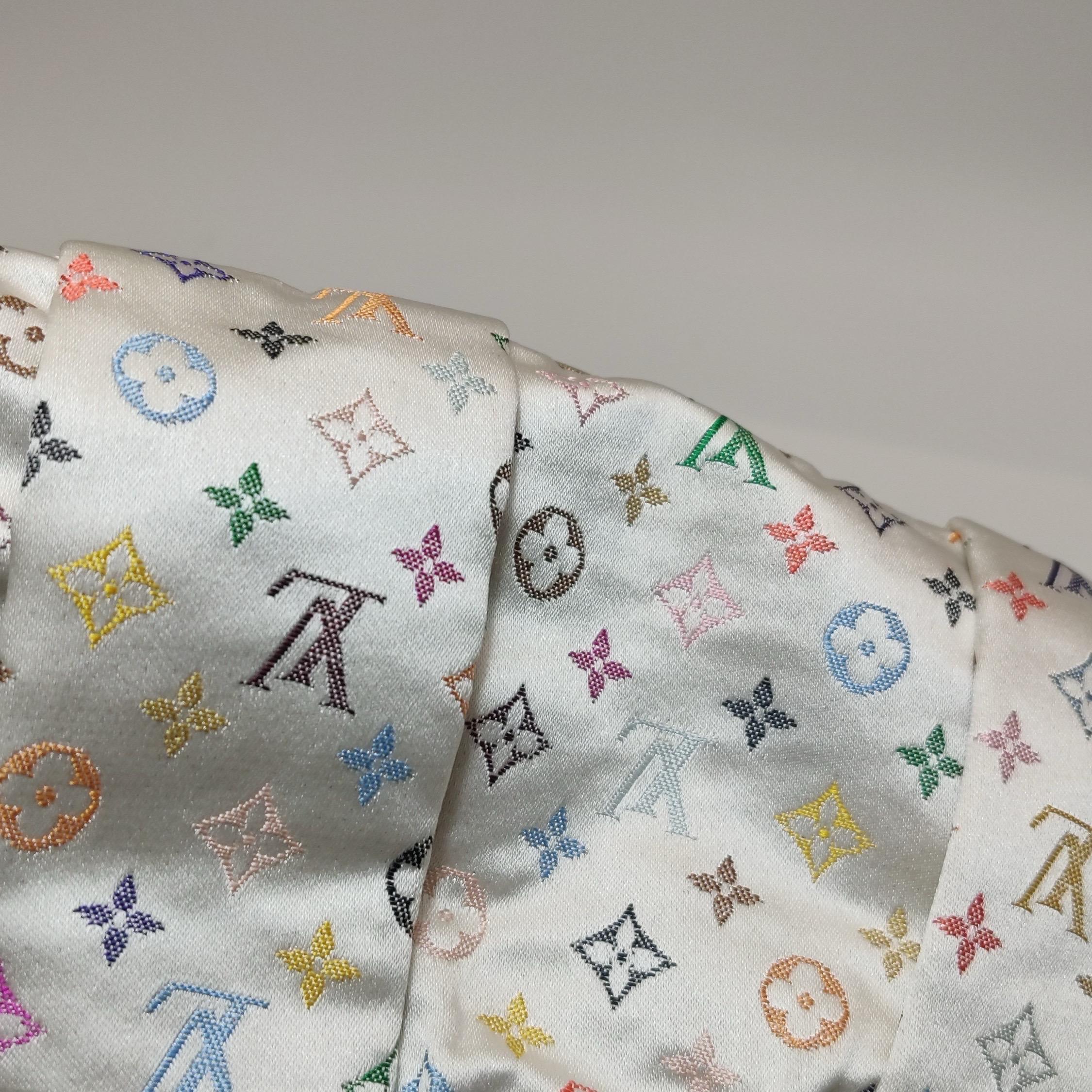 Louis Vuitton x Takashi Murakami Monograma blanco Satén Aumoniere Bolso de noche B 10