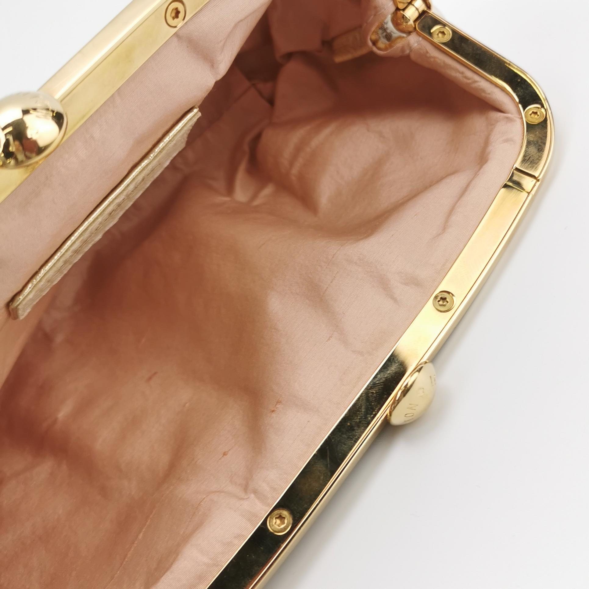 Louis Vuitton x Takashi Murakami Monograma blanco Satén Aumoniere Bolso de noche B 4