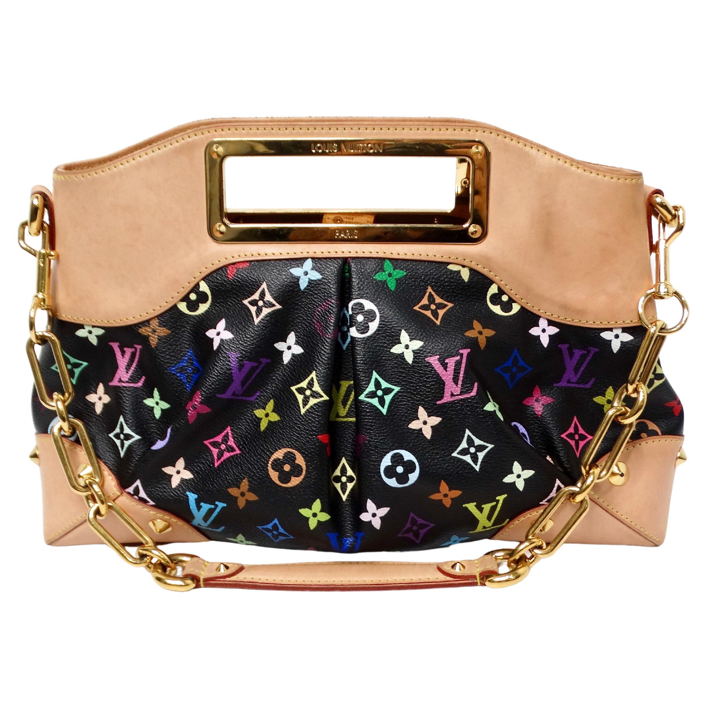Bolso de hombro Louis Vuitton x Takashi Murakami Y2K Negro Monograma Judy Clutch en venta