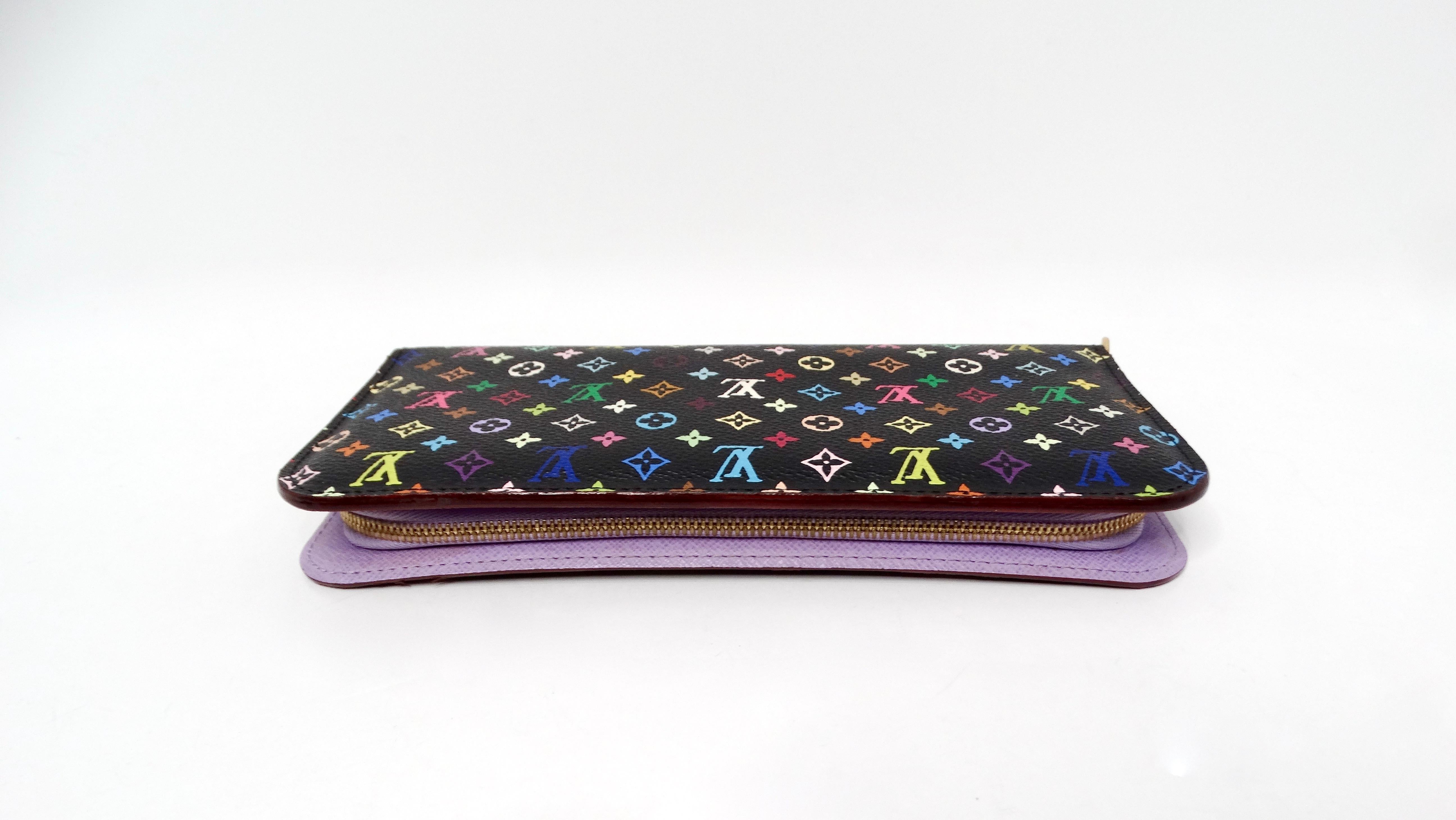 Louis Vuitton x Takashi Murakami Y2K Black Monogram Multicolor Insolite Wallet In Good Condition For Sale In Scottsdale, AZ