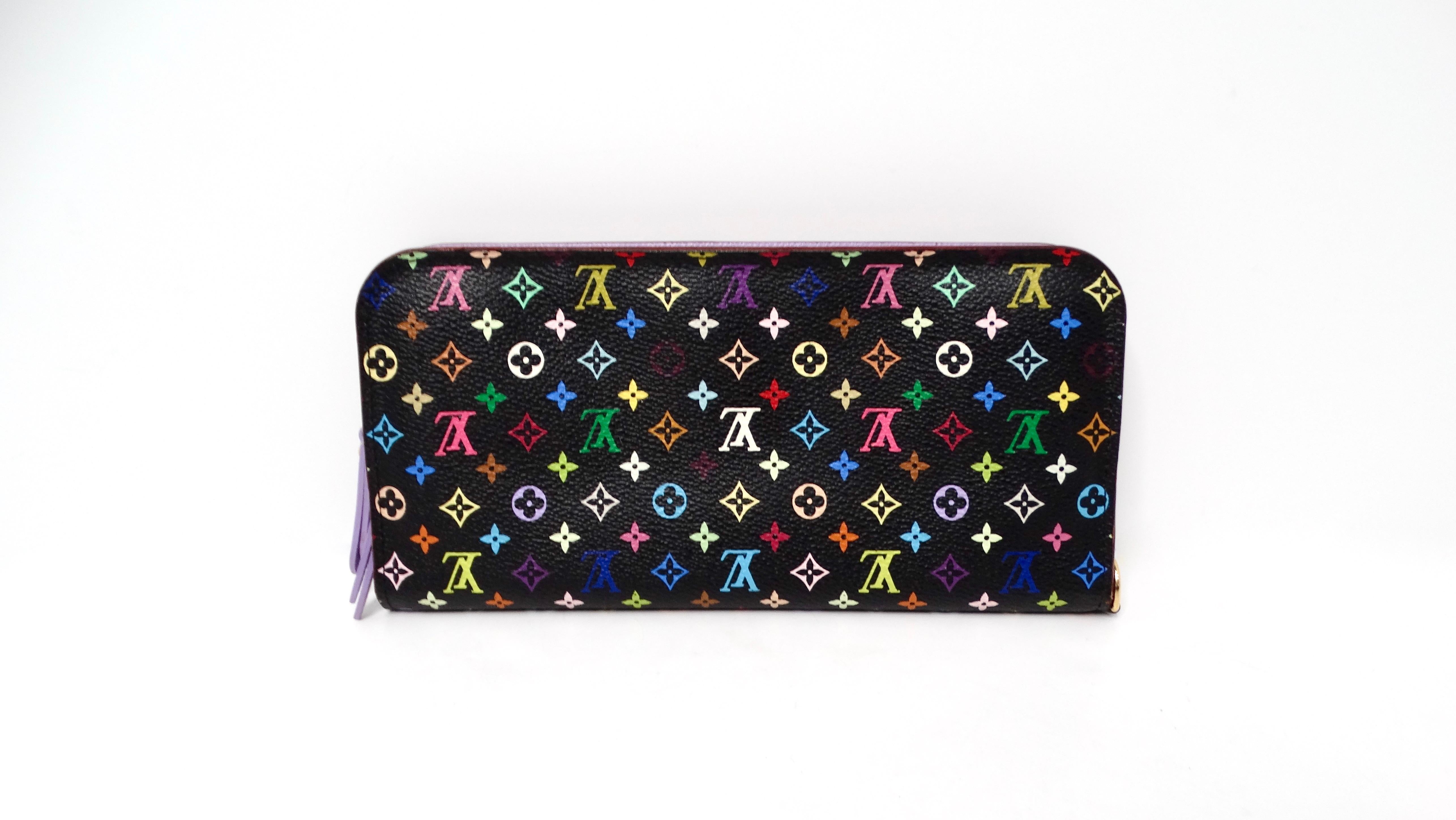 Louis Vuitton x Takashi Murakami Y2K Black Monogram Multicolor Insolite Wallet For Sale 1