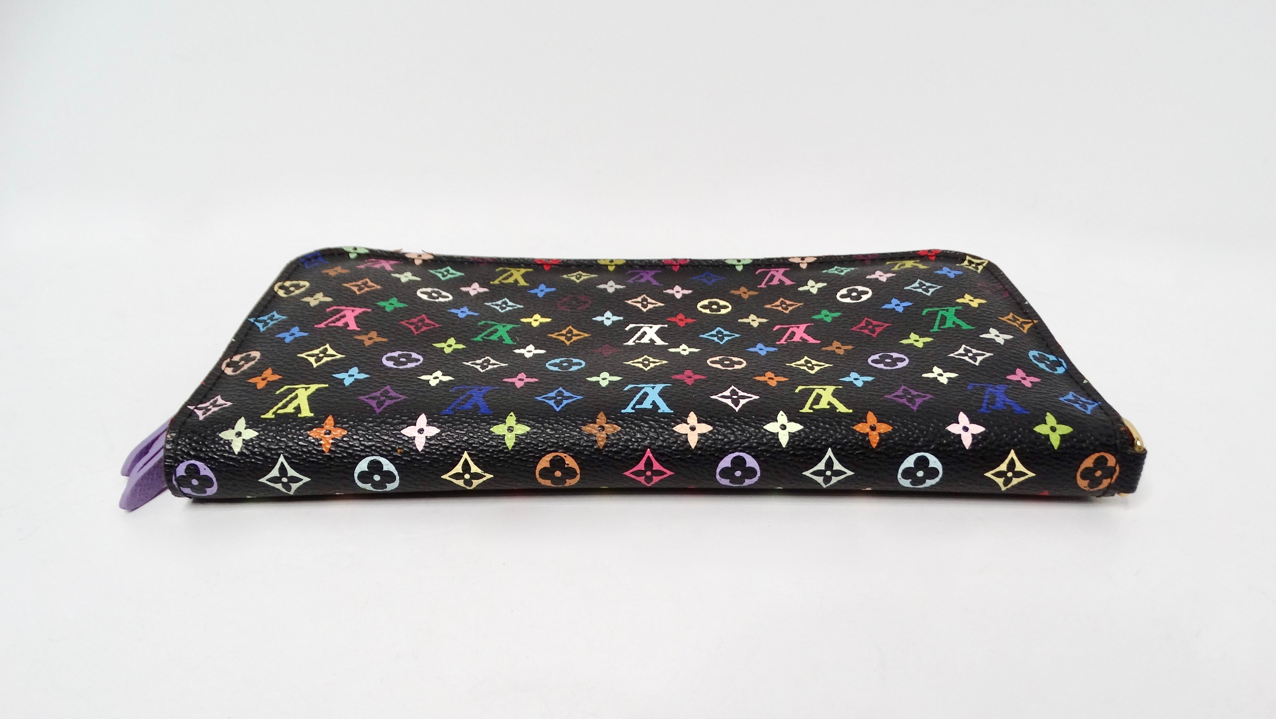 Louis Vuitton x Takashi Murakami Y2K Black Monogram Multicolor Insolite Wallet For Sale 2