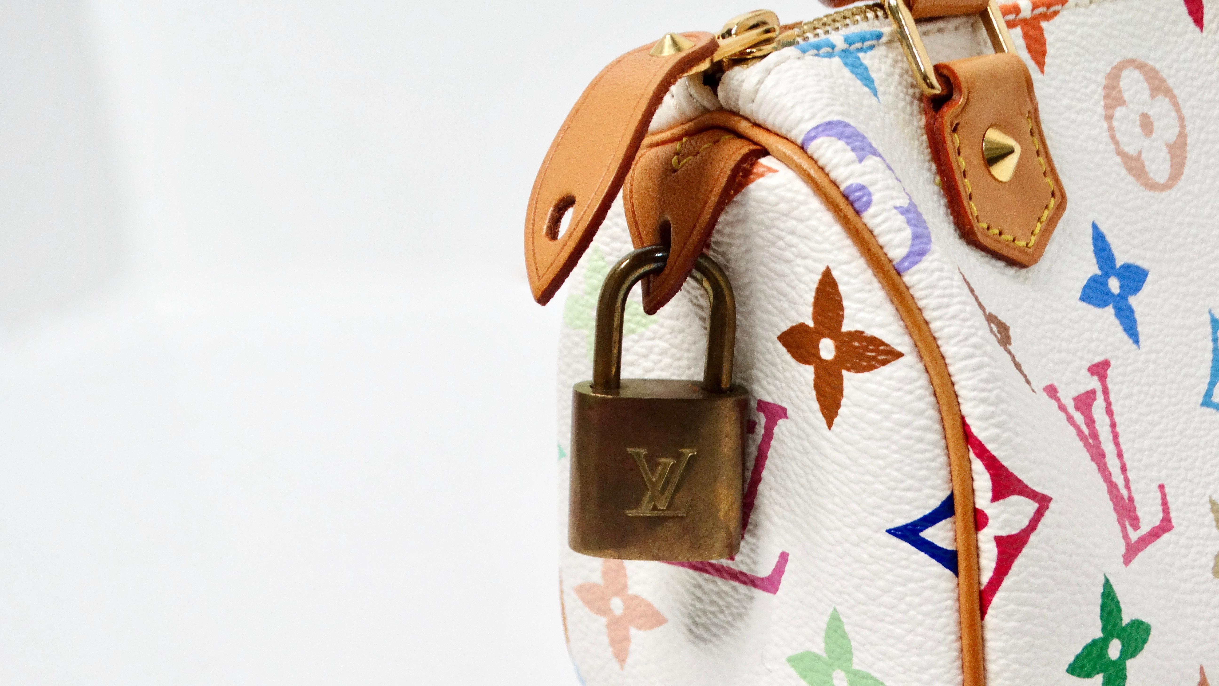 Women's Louis Vuitton x Takashi Murakami Y2K White Multicolor Mini Speedy Handbag For Sale