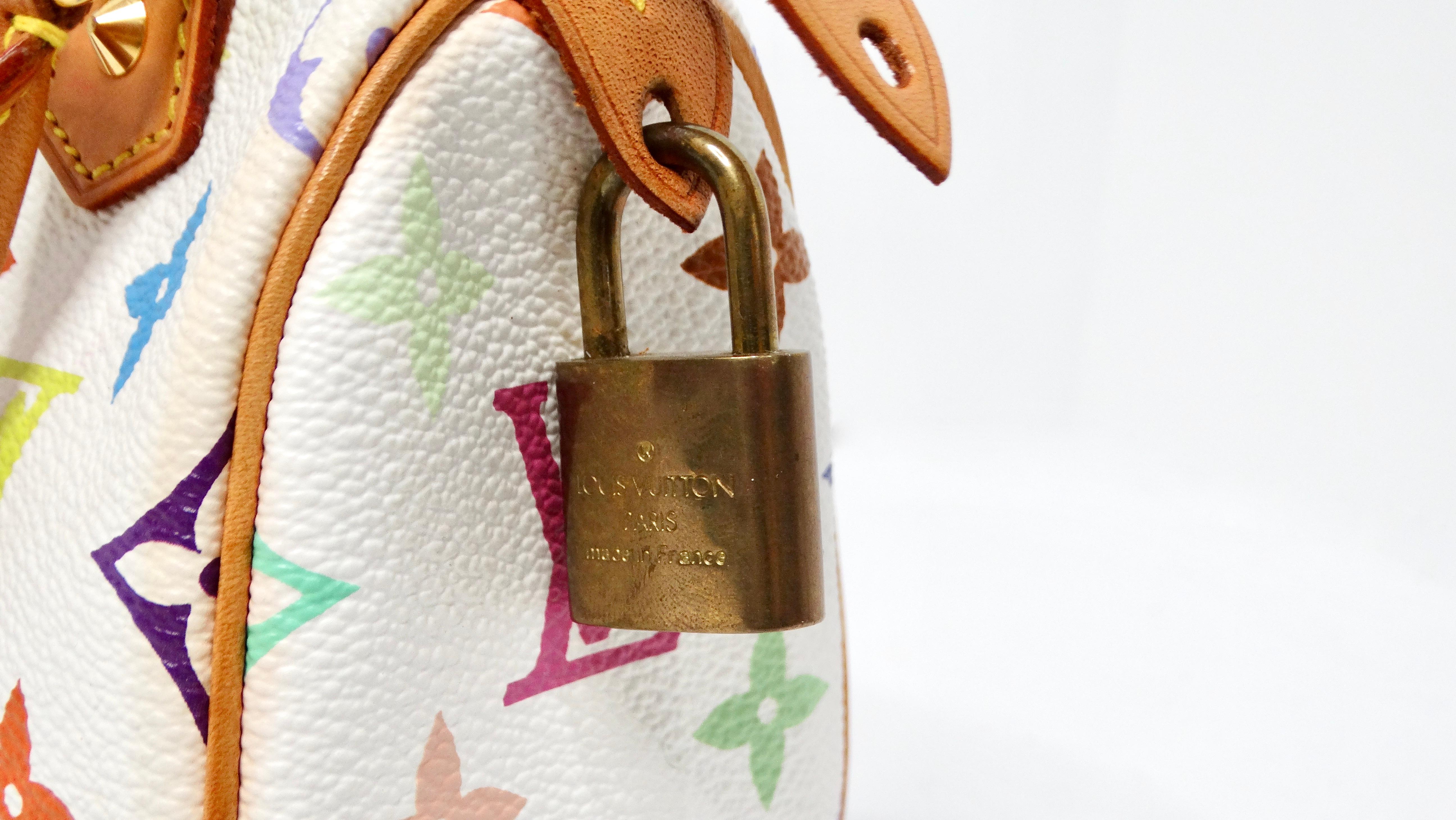 Louis Vuitton x Takashi Murakami Y2K White Multicolor Mini Speedy Handbag For Sale 3
