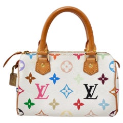 Louis Vuitton x Takashi Murakami Y2K White Multicolor Mini Speedy Handbag