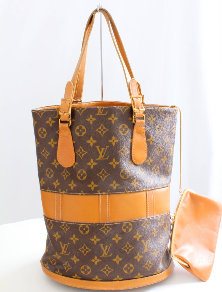 Louis Vuitton Authentic Rare French Co. Bucket Bag w/Cosmetic Bag EUC
