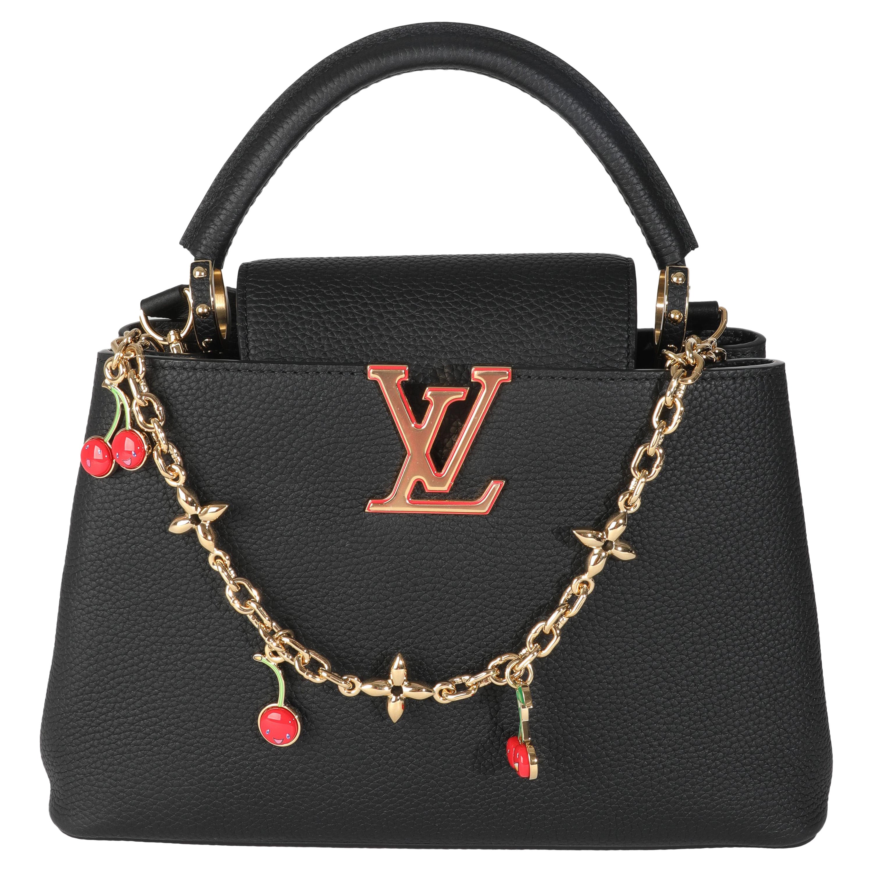 Louis Vuitton x TM Black Taurillon Capucines MM For Sale