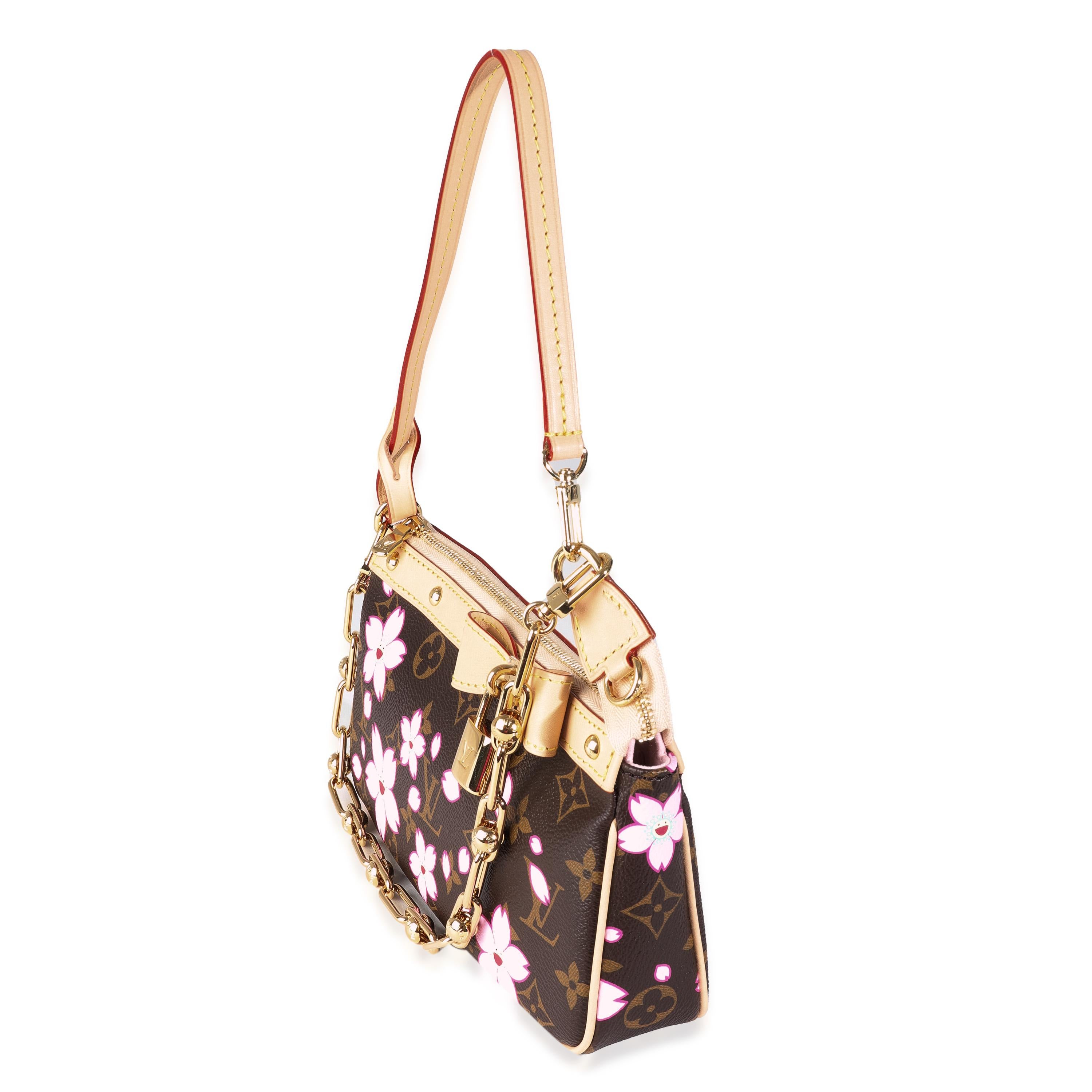 Women's Louis Vuitton x TM Sakura Brown Monogram Canvas Pochette Accessoires For Sale