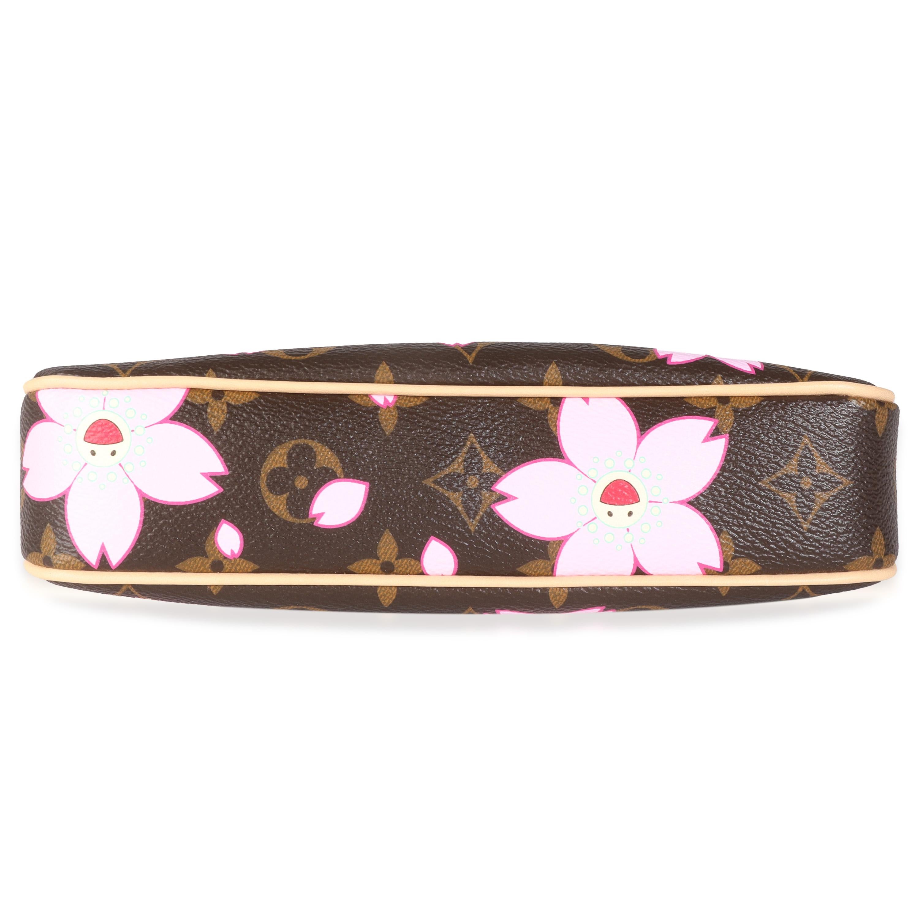 Louis Vuitton x TM Sakura Brown Monogram Canvas Pochette Accessoires For Sale 4