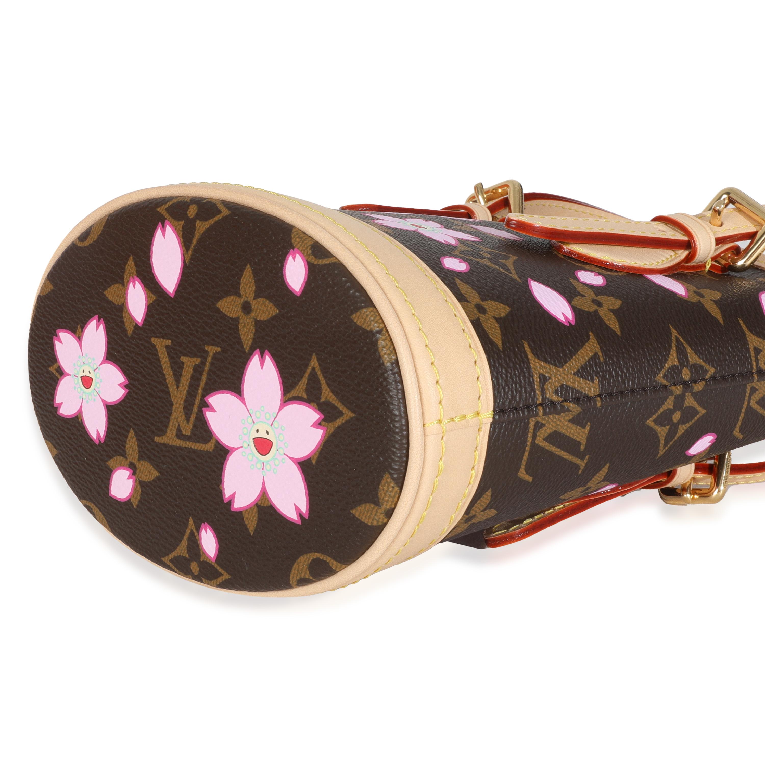 Louis Vuitton x TM Sakura Brown Monogram Cherry Blossom Nano Bucket For Sale 2
