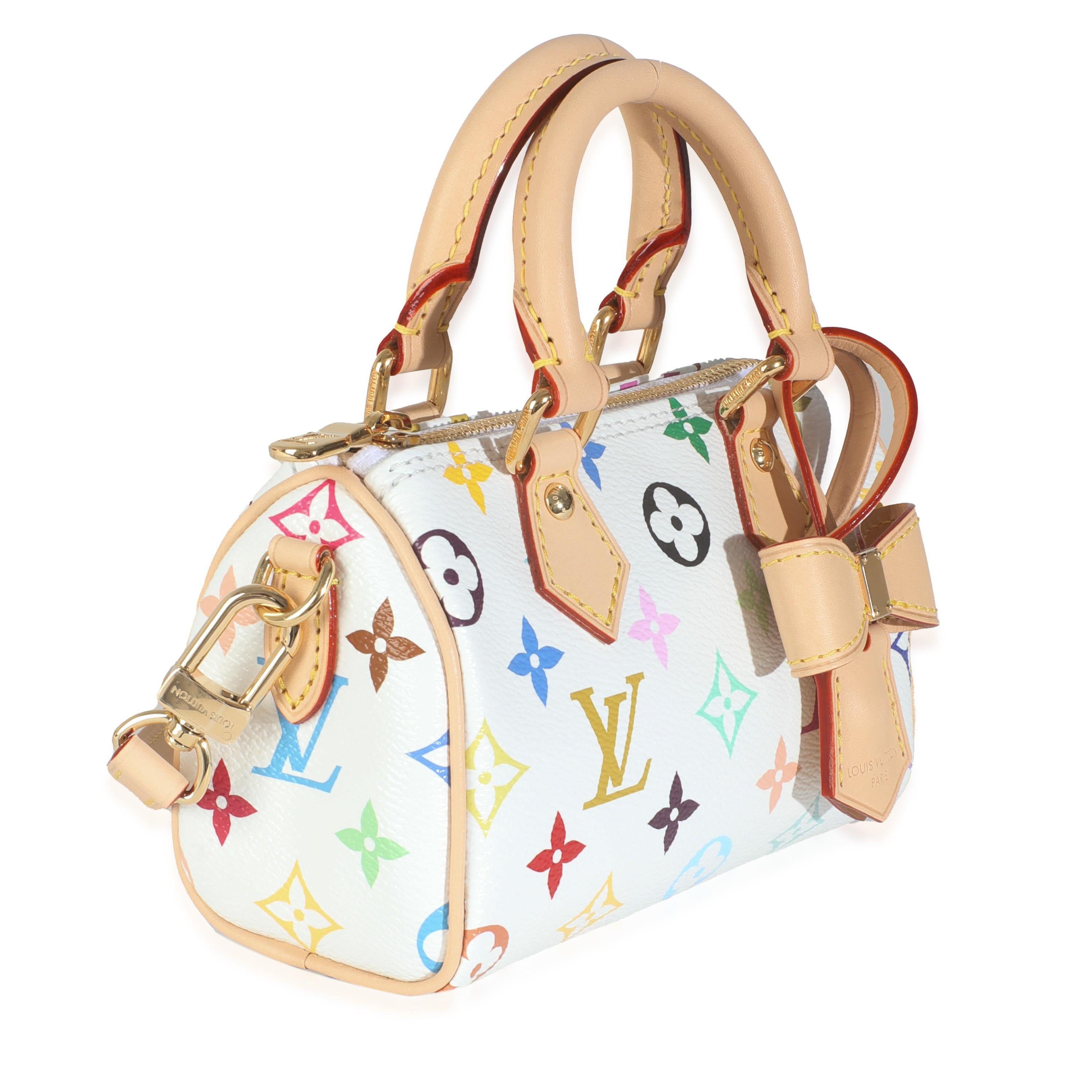 Louis Vuitton x TM Blanco Monograma Multicolor Nano Speedy NM en Excelente estado para la venta en New York, NY