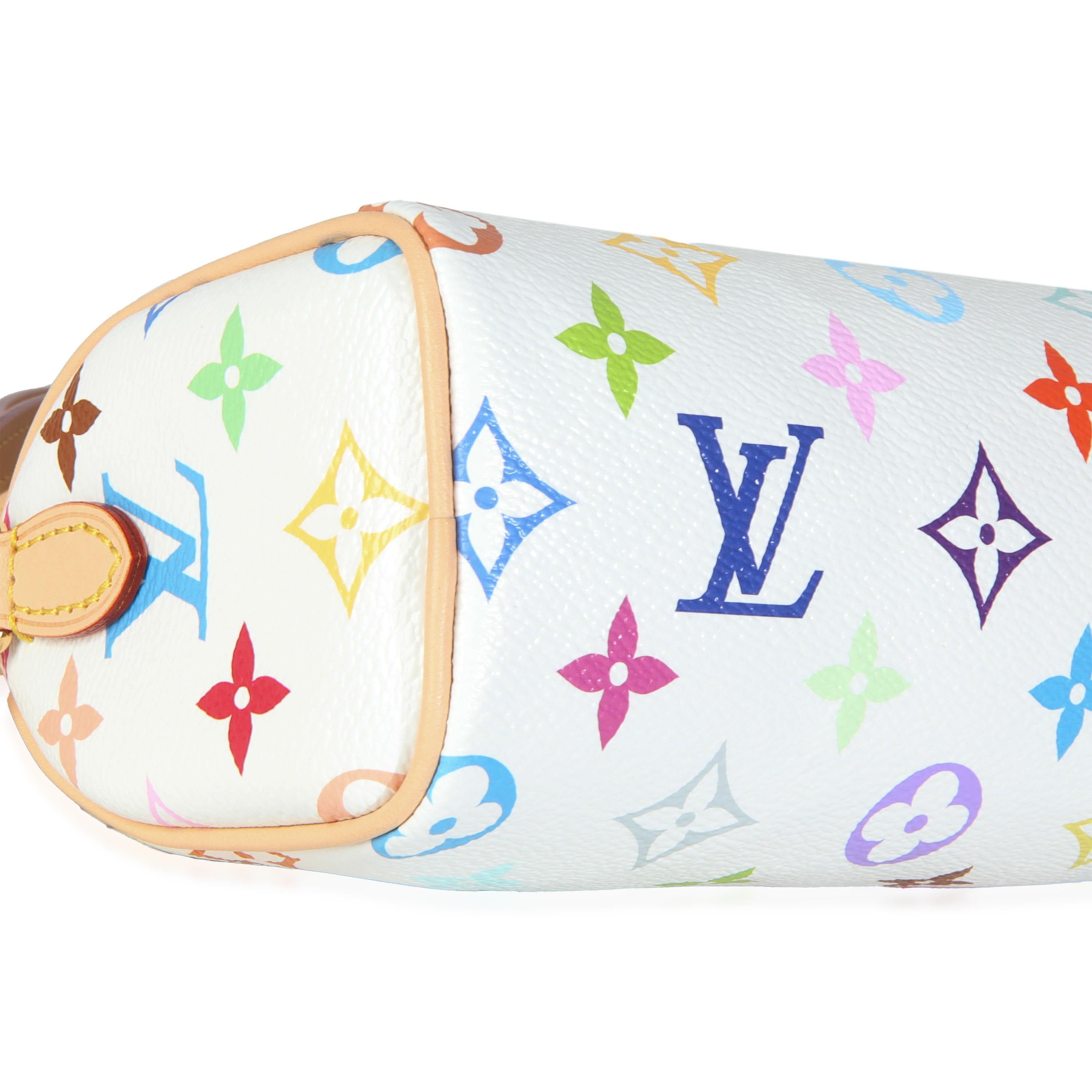 Louis Vuitton x TM Blanco Monograma Multicolor Nano Speedy NM en venta 3