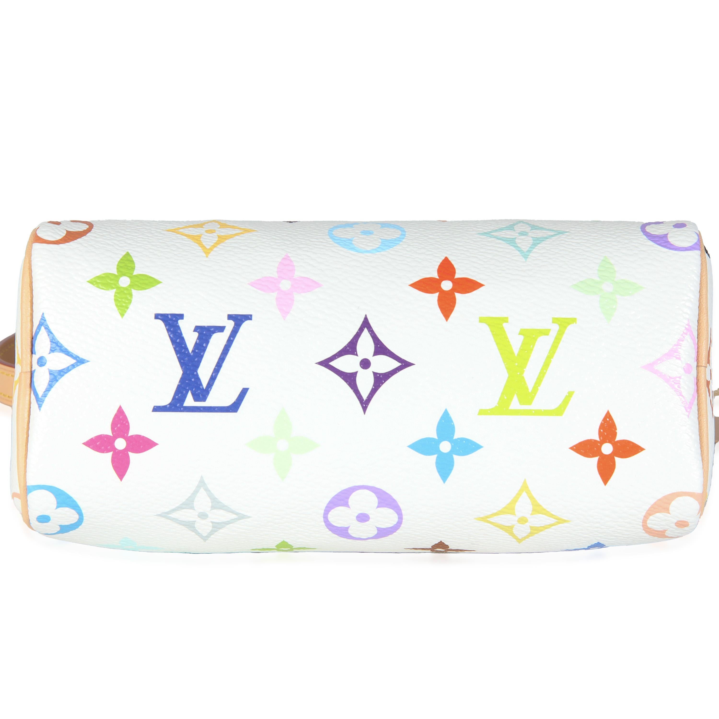 Louis Vuitton x TM Blanco Monograma Multicolor Nano Speedy NM en venta 4