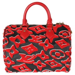 Louis Vuitton x UF Black Red Tufted Monogram Speedy Bandouliere 25