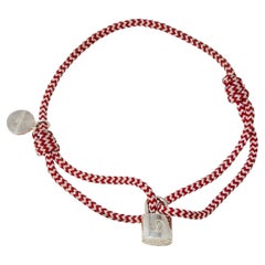 Louis Vuitton Silver Lockit Beads Bracelet, Silver and Red Polyester Cord Red. Size NSA