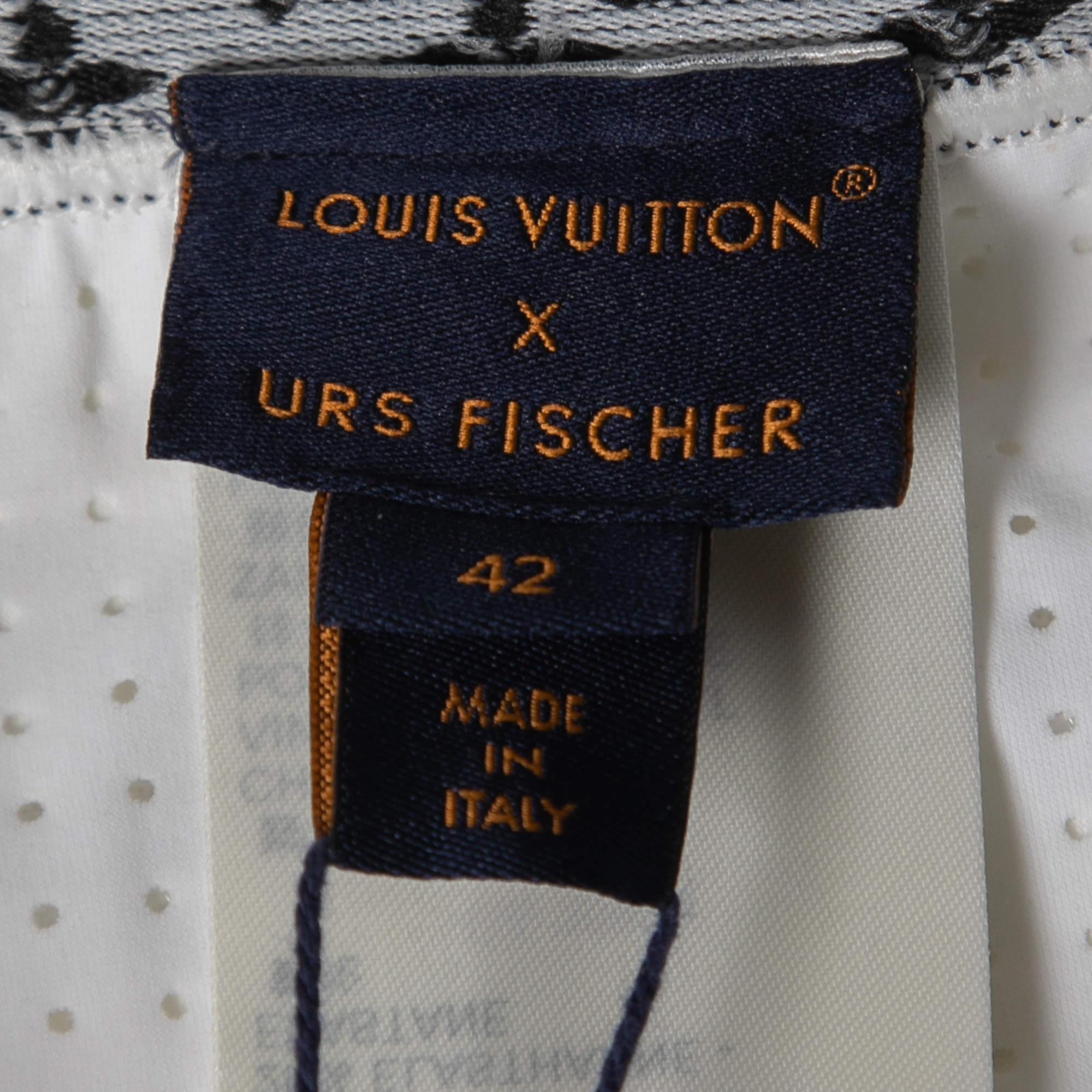 Louis Vuitton X URS Fischer White Jersey Flight Mode Cycling Shorts L 2
