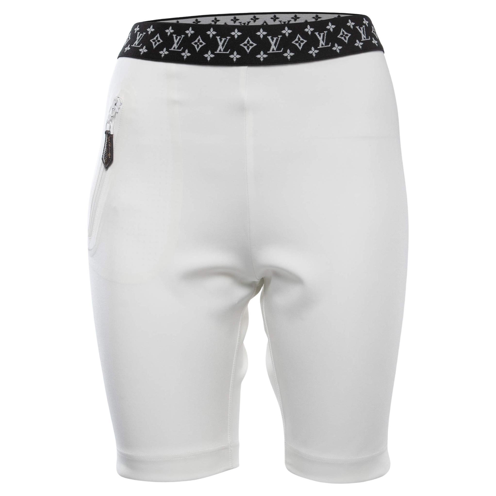 Louis Vuitton X URS Fischer White Jersey Flight Mode Cycling Shorts L