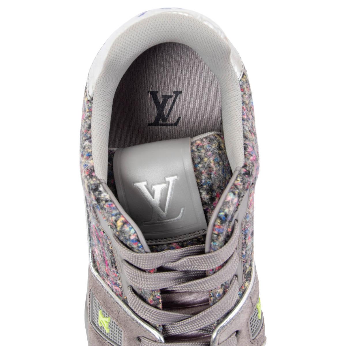 LOUIS VUITTON x VIRGIL ABLOH grey FELT TRAINER Low Top Sneakers Shoes 5 38.5 In Excellent Condition In Zürich, CH