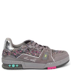 LOUIS VUITTON x VIRGIL ABLOH grey FELT TRAINER Low Top Sneakers Shoes 5 38.5