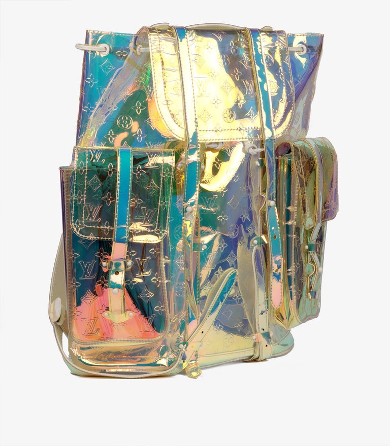 louis vuitton christopher backpack virgil Prism GM w/ Tags Multiple pockets and a leather flap with a press NEW Louis Vuitton Christopher Empreinte