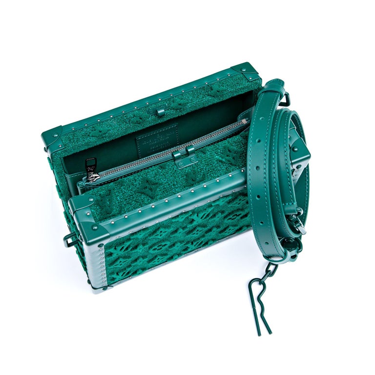 A LIMITED EDITION GREEN TUFFETAGE MONOGRAM WALLET TRUNK WITH GREEN