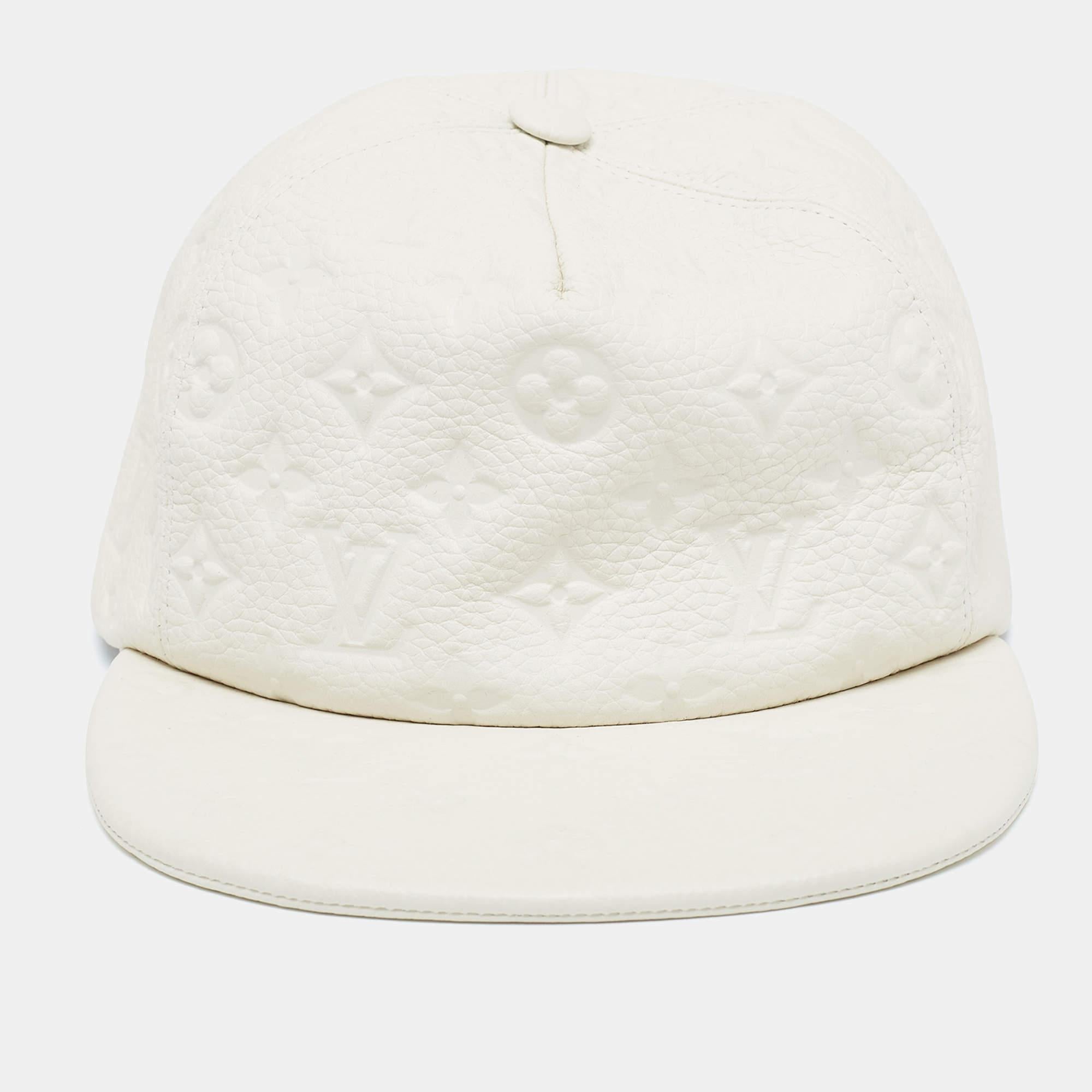 Men's Louis Vuitton X Virgil Abloh Limited Edition White Casquette Monogram Quill Base For Sale