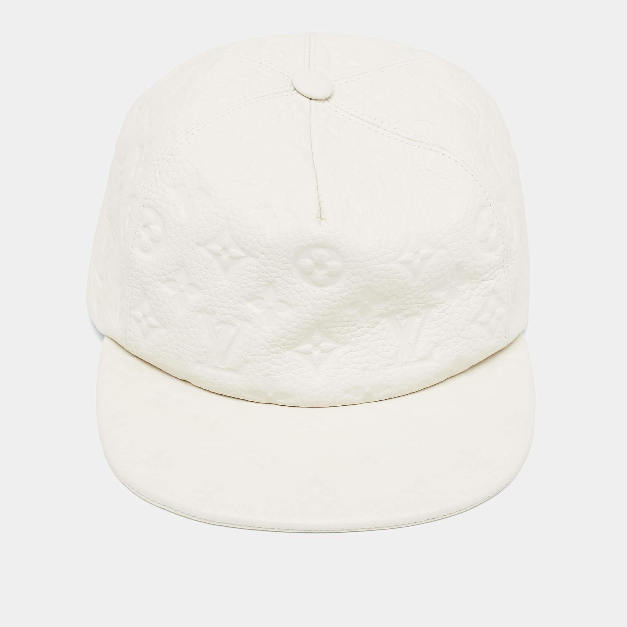 Men's Louis Vuitton X Virgil Abloh Limited Edition White Casquette Monogram Quill Base For Sale