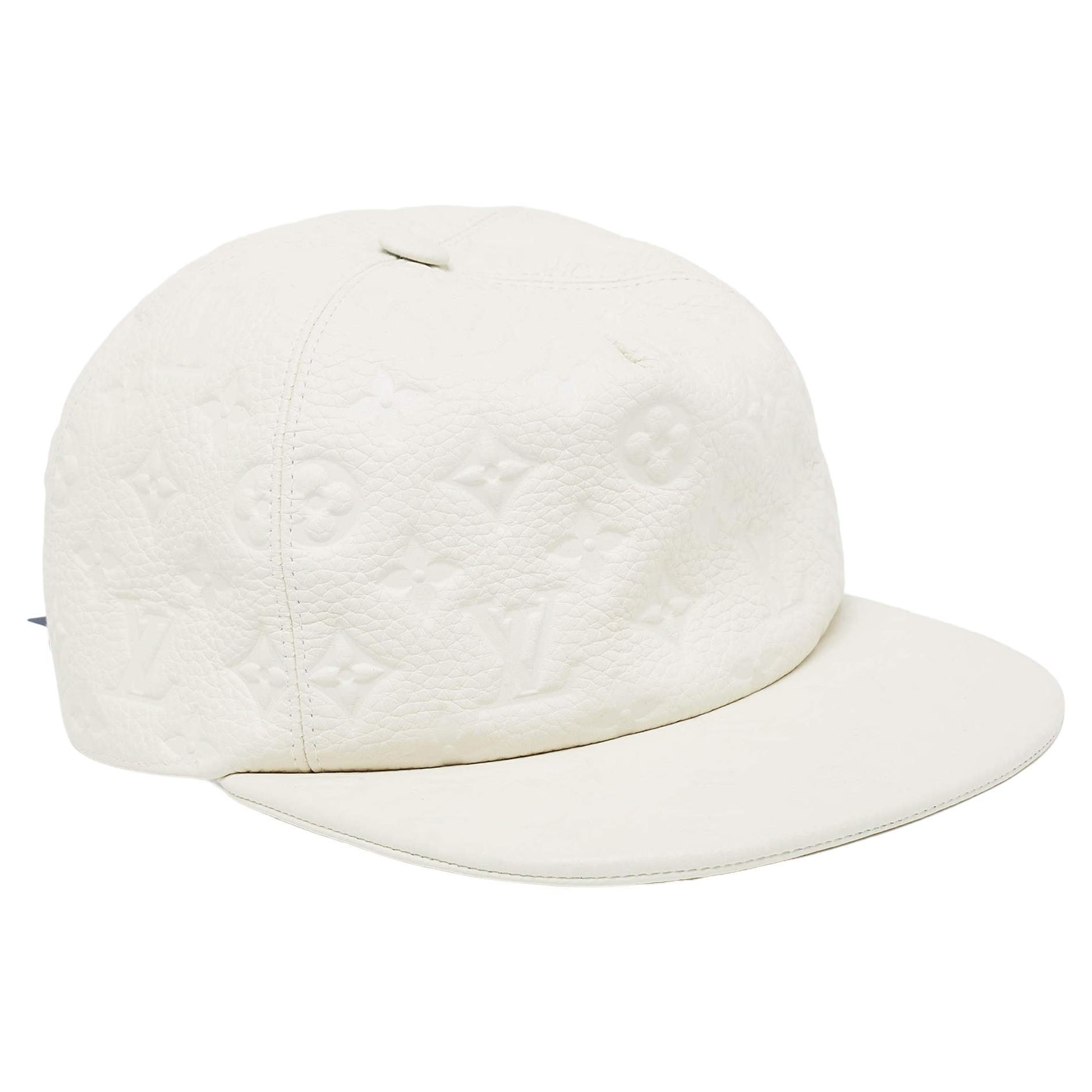 Louis Vuitton X Virgil Abloh Limited Edition White Casquette Monogram Quill Base For Sale