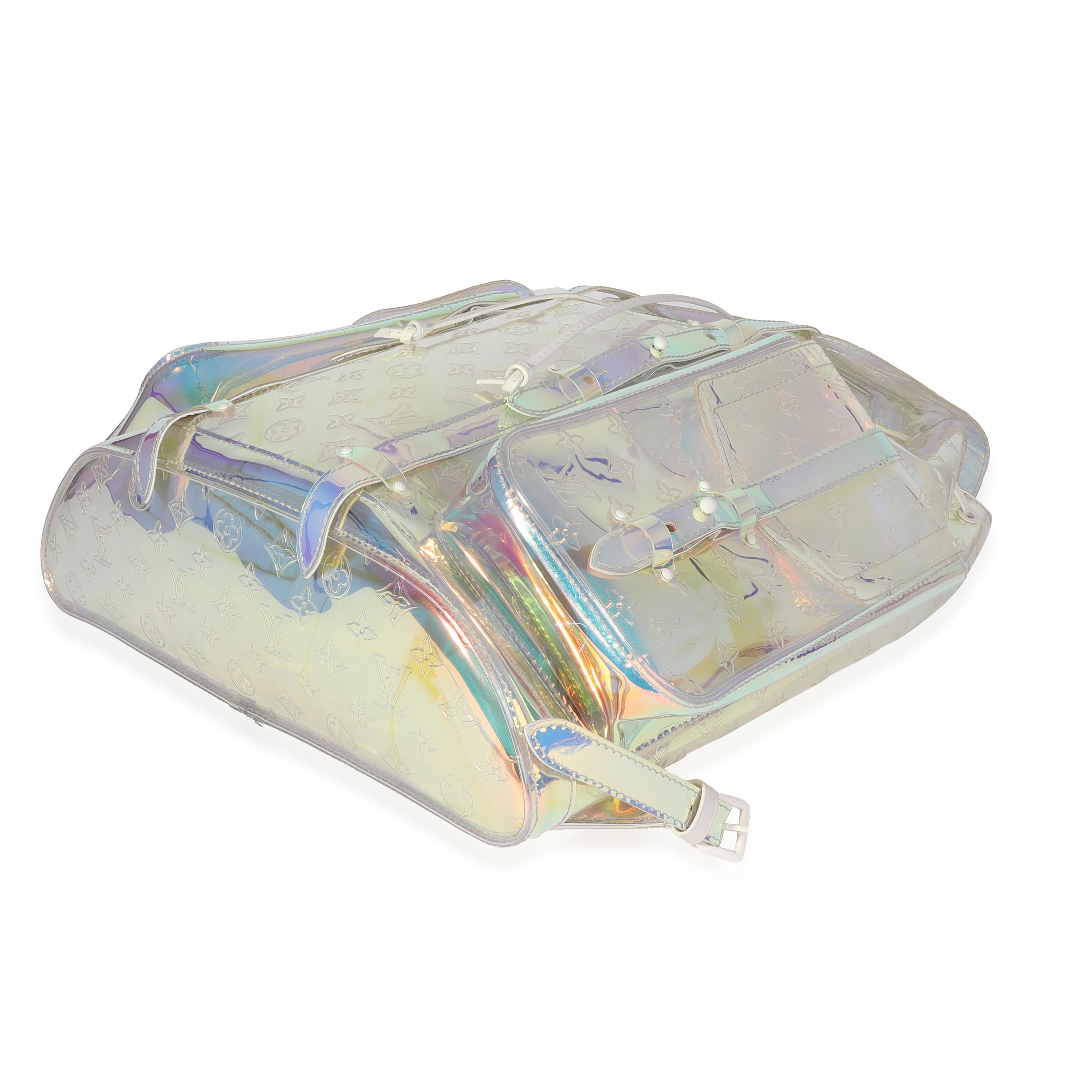 Gris Louis Vuitton x Virgil Abloh - Sac à dos Christopher prisme en PVC en vente
