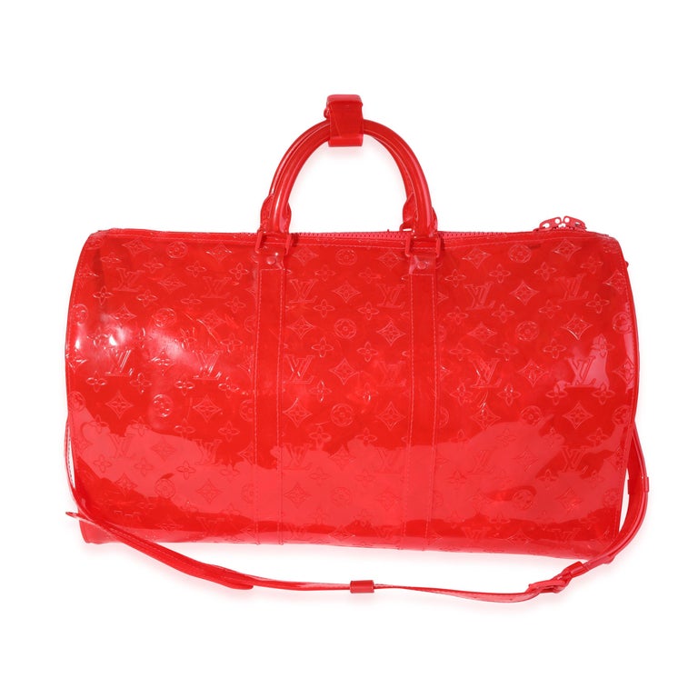 Louis Vuitton Keepall Virgil Abloh Red Travel Bag For Sale at 1stDibs