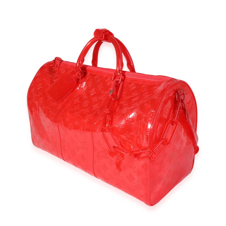 Louis Vuitton x Virgil Abloh Red Monogram PVC Keepall Bandouliére 50 For  Sale at 1stDibs