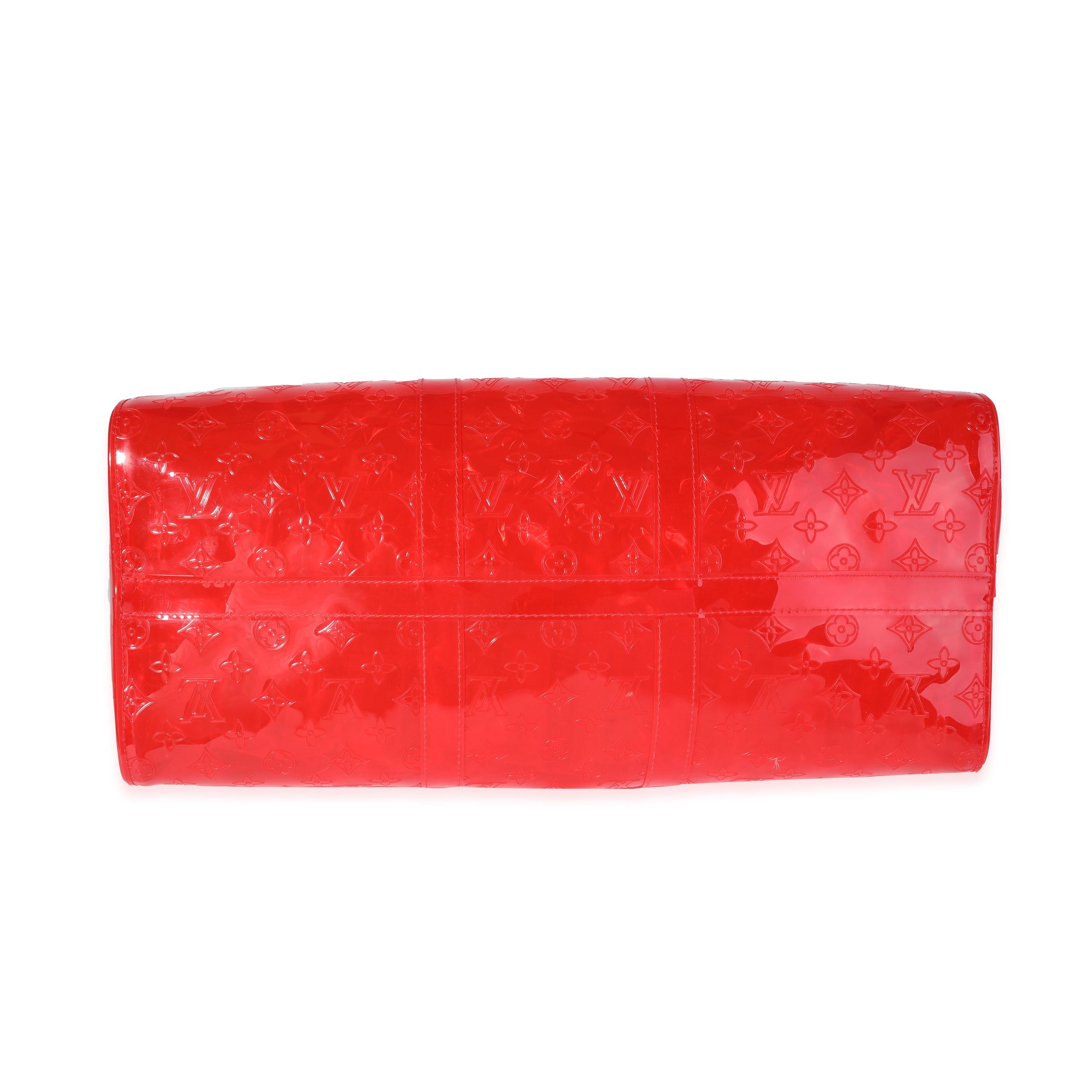 Louis Vuitton x Virgil Abloh Red Monogram PVC  Keepall Bandouliére 50 1