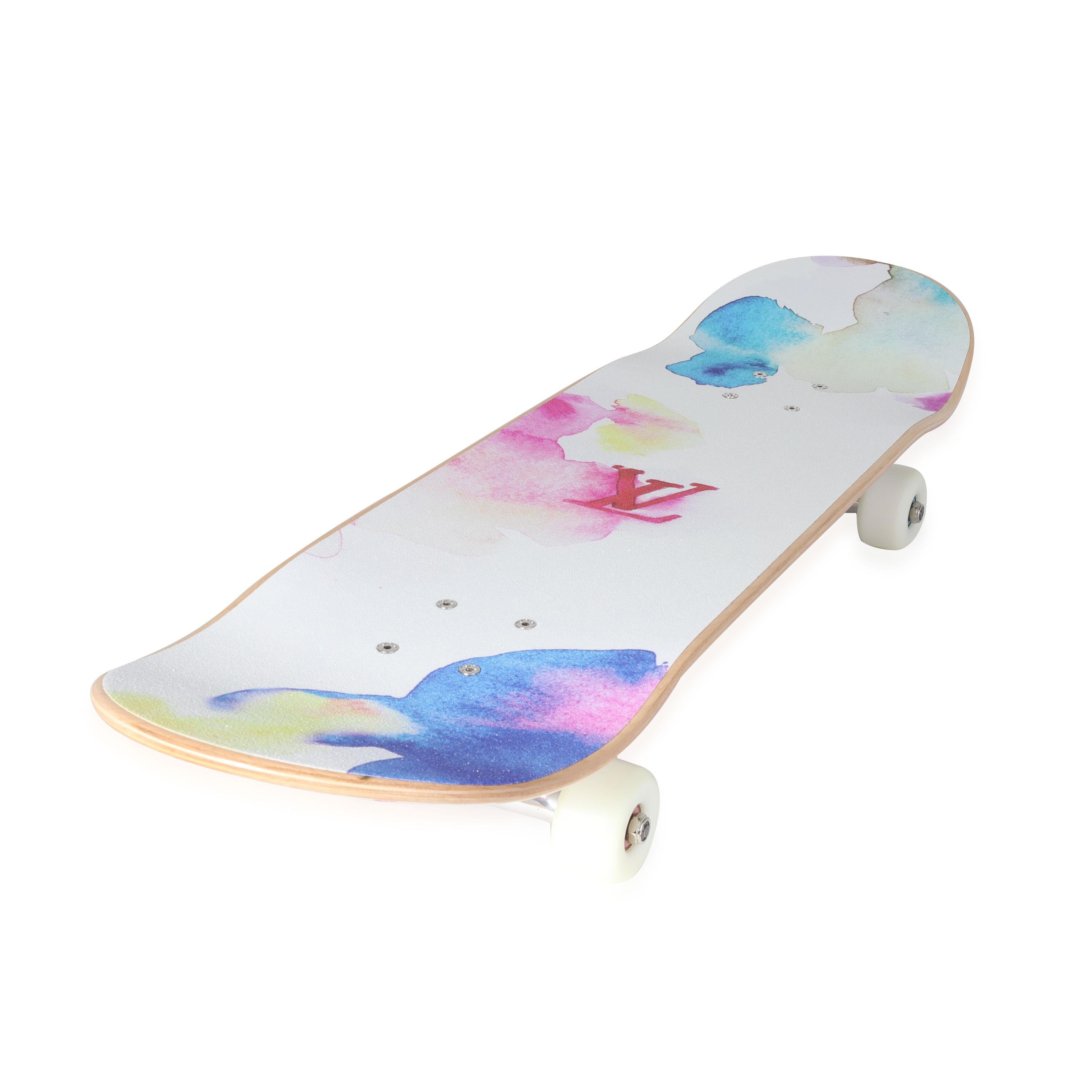 Louis Vuitton x Virgil Abloh Aquarell- Skateboard mit Skateboard (Grau) im Angebot