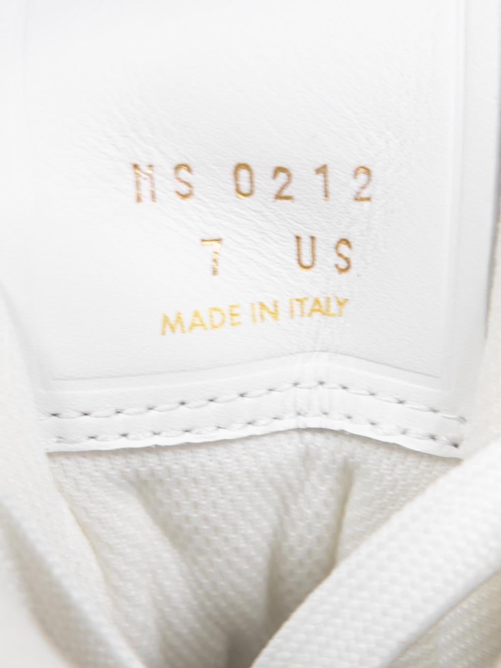 Louis Vuitton x Virgil Abloh Weißes Leder Air Force 1 Turnschuhe Größe US 7 im Angebot 2