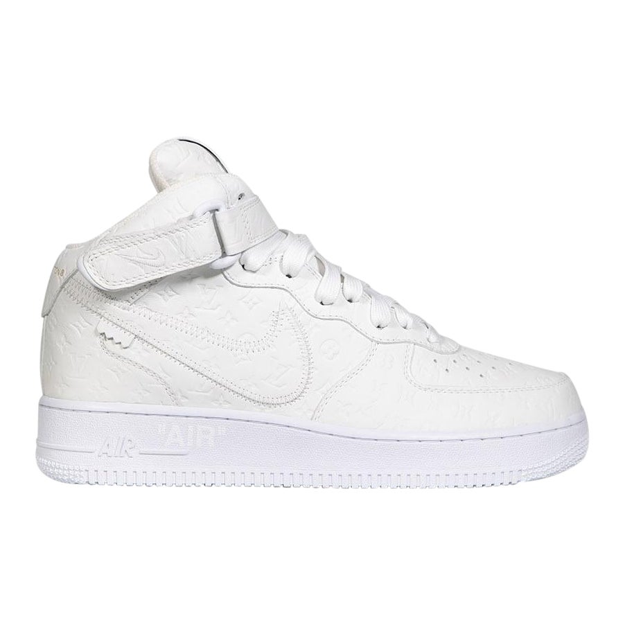 Louis Vuitton x Virgil Abloh White Leather Air Force 1 Trainers Size US 7