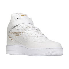 Louis Vuitton x Virgil Abloh White Leather Air Force 1 Trainers Size US 7