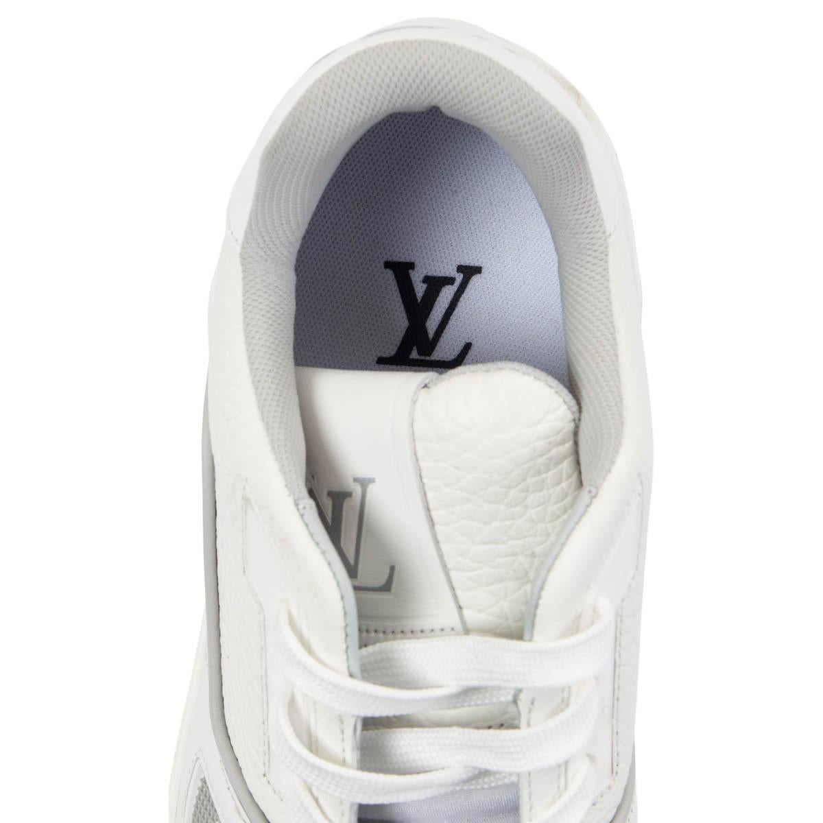 LOUIS VUITTON x VIRGIL ABLOH white leather TRAINER Low Top Sneakers Shoes 37.5 In Excellent Condition In Zürich, CH