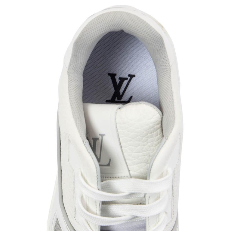 LOUIS VUITTON x VIRGIL ABLOH white leather TRAINER Low Top Sneakers Shoes  37.5 at 1stDibs