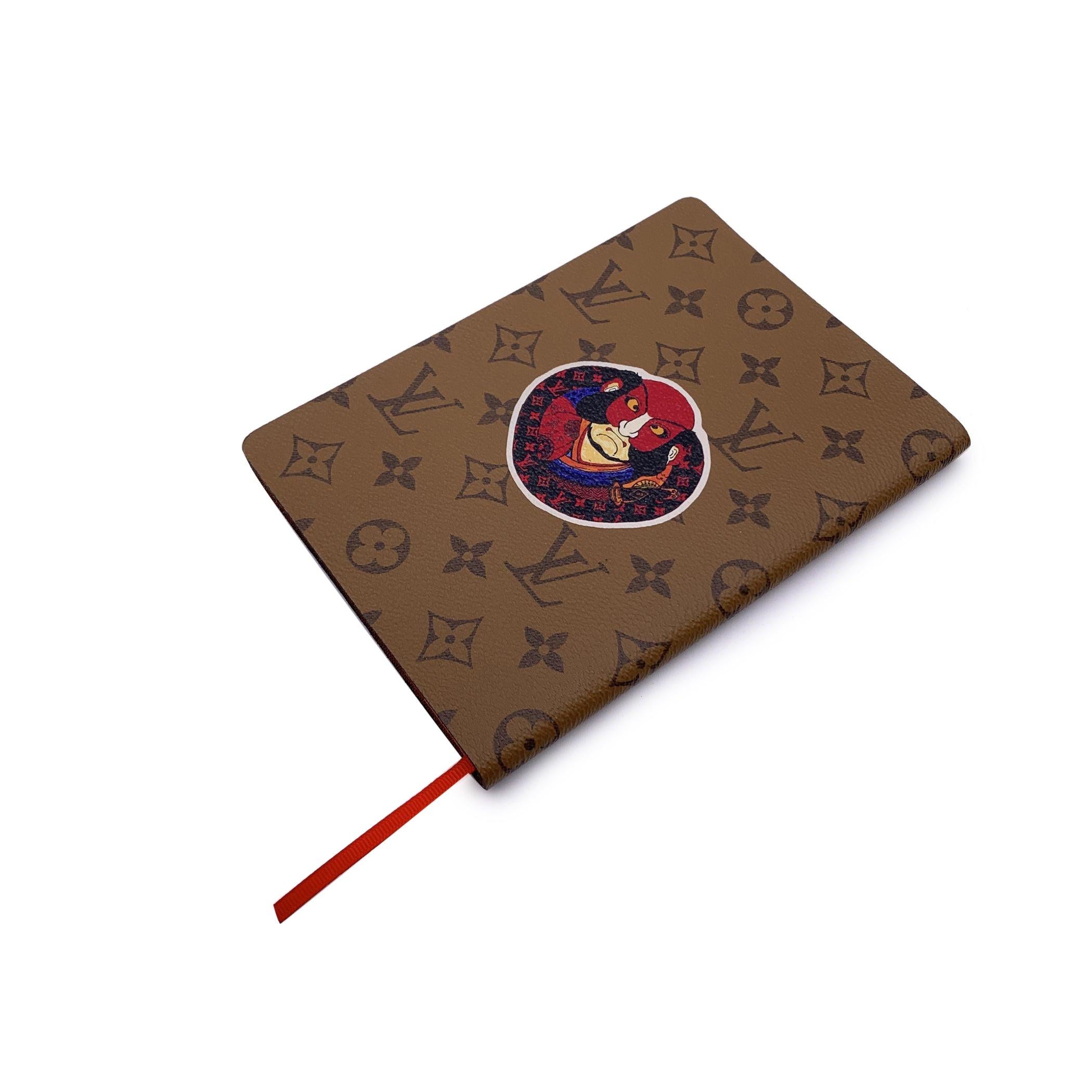 Louis Vuitton X Yamamoto Monogram Kabuki Clemence Notizbuch (Braun) im Angebot