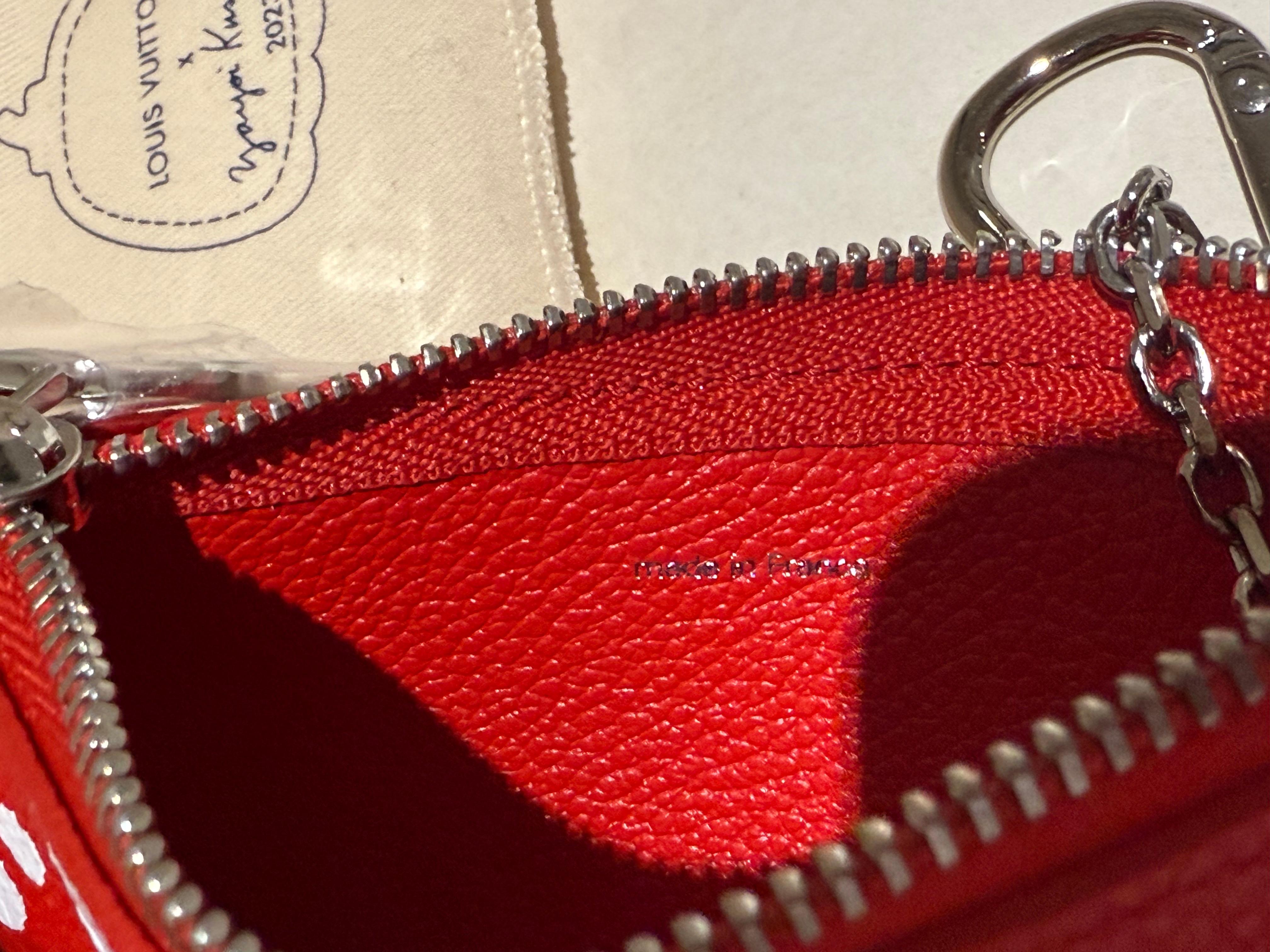 Louis Vuitton x Yayoi Kusama A Red Polka Dot Key Pouch For Sale 2