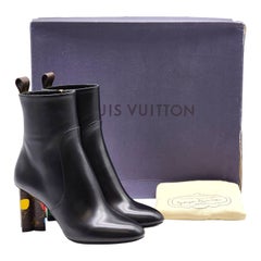 Louis Vuitton x Yayoi Kusama Ankle Leather Boots Black Monogram EU 35 US 5 - NWB