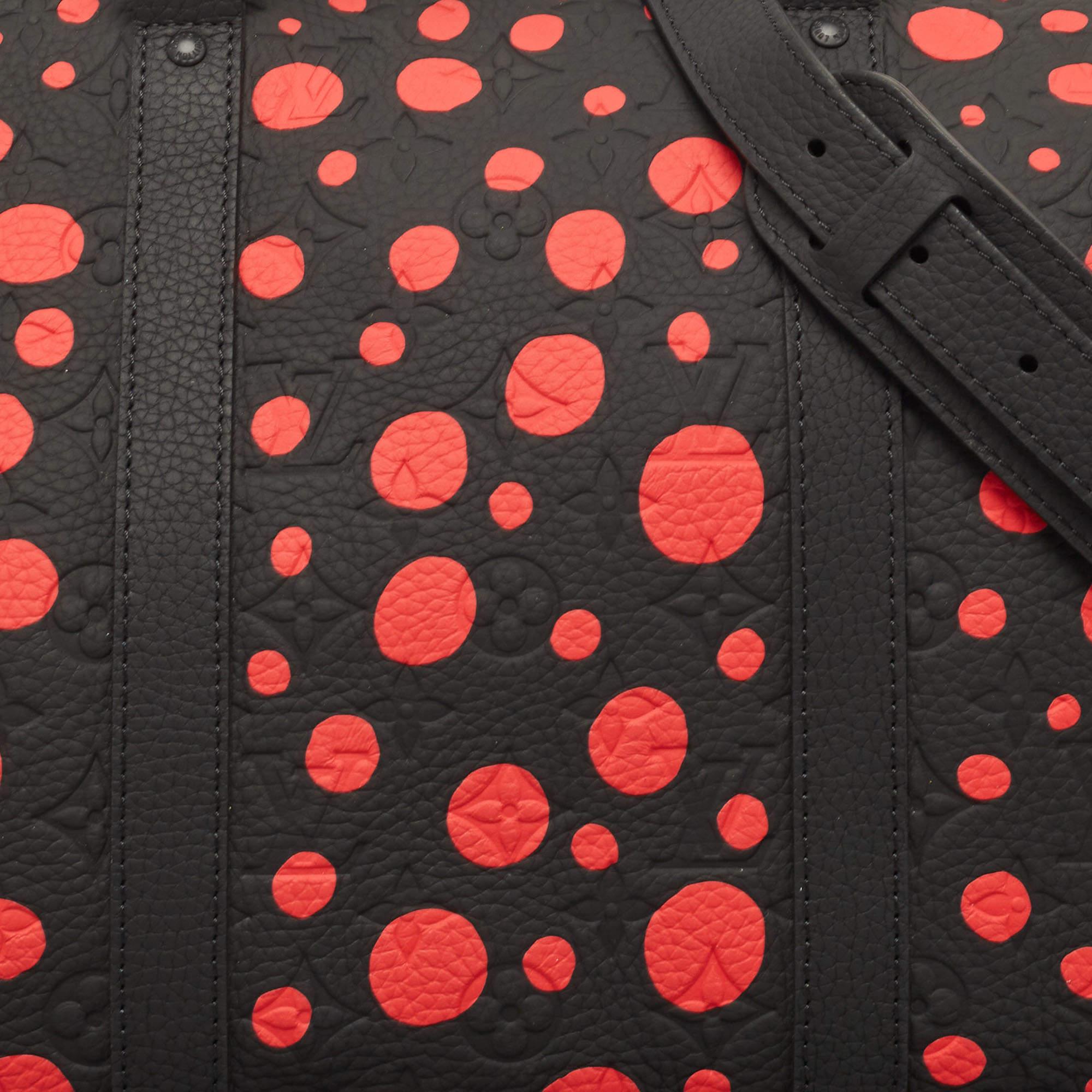Louis Vuitton X Yayoi Kusama Black/Red Monogram Empreinte Leather Keepall 50  3