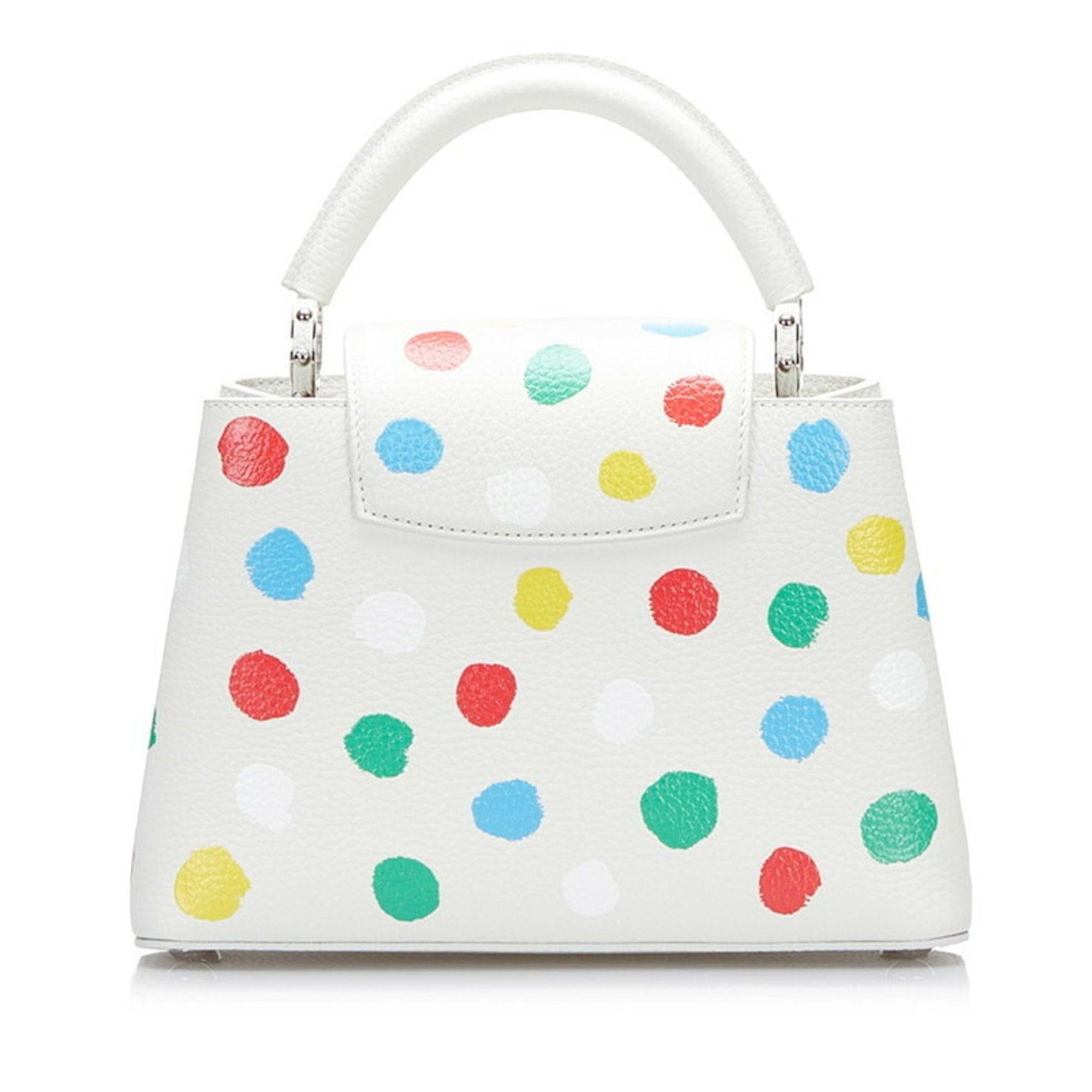 Louis Vuitton x Yayoi Kusama Capucine Painted Handbag Shoulder Bag In Good Condition For Sale In London, GB