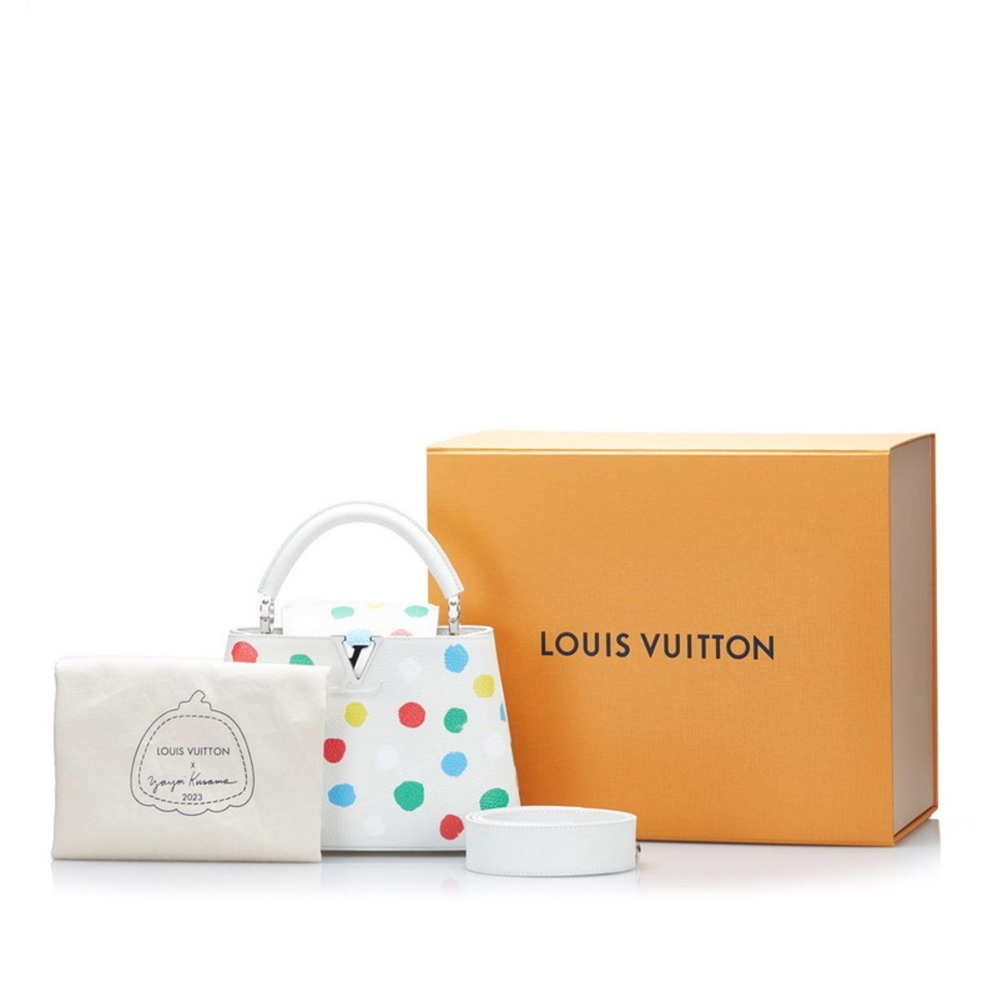 Louis Vuitton x Yayoi Kusama Capucine Painted Handbag Shoulder Bag For Sale 5