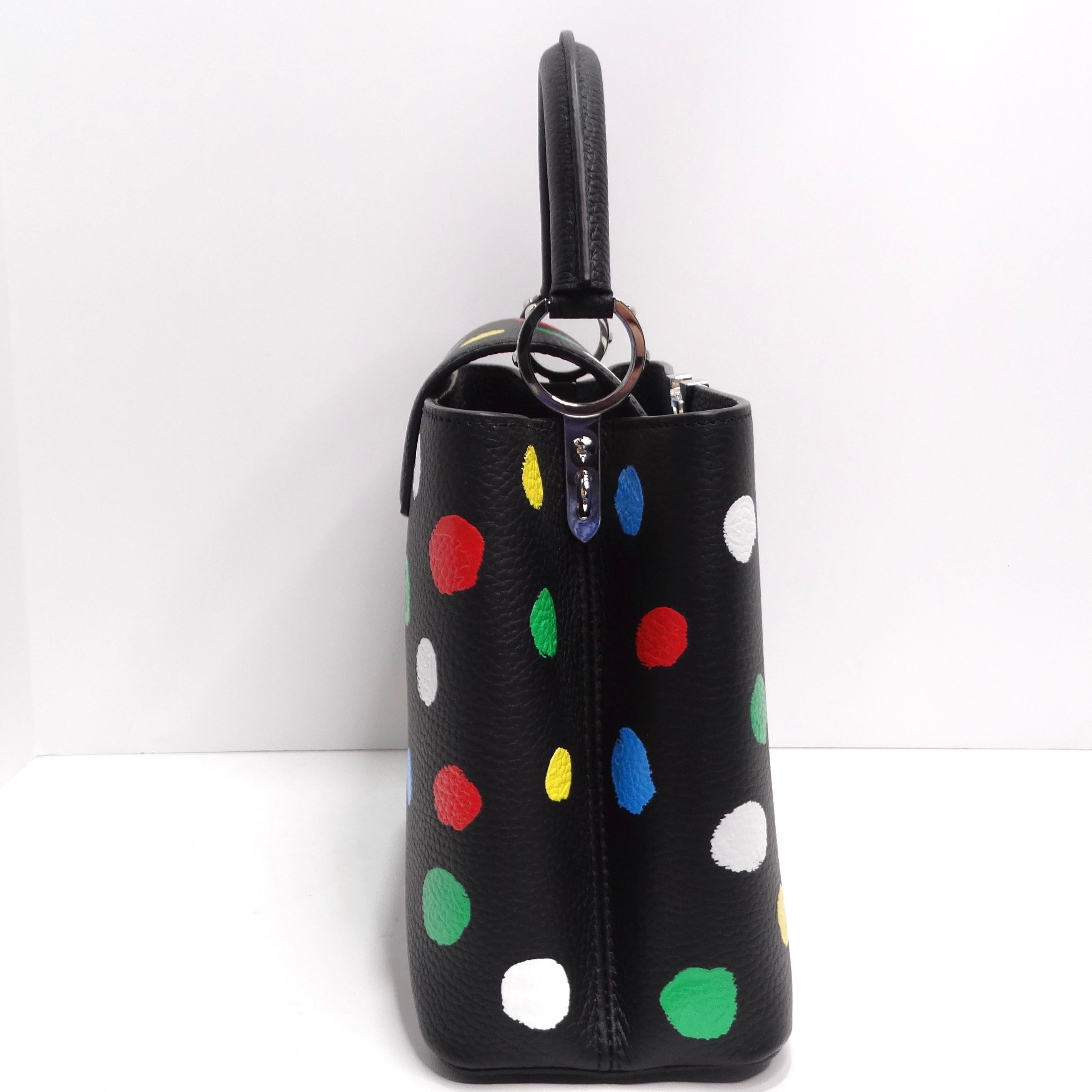 Louis Vuitton X Yayoi Kusama Infinity Dots Capucines MM Top-Handle Bag In Excellent Condition For Sale In Scottsdale, AZ