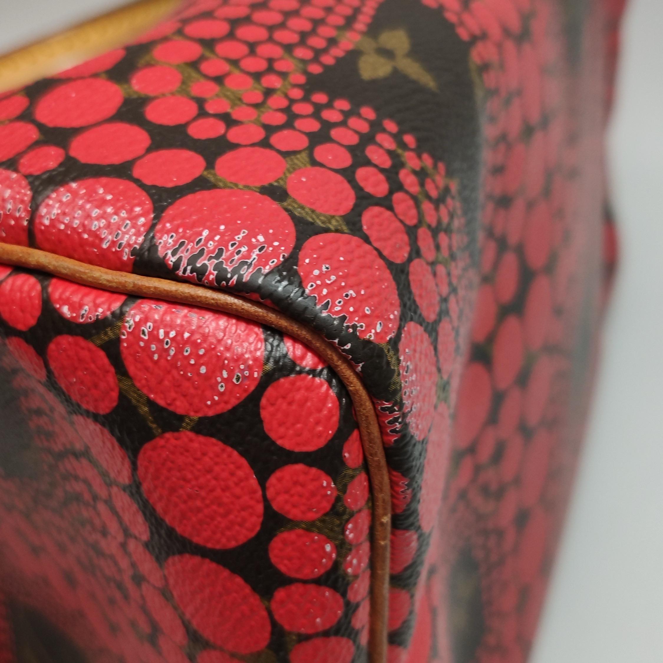 Louis Vuitton x Yayoi Kusama Edizione Limitata Borsa Speedy 30 Rossa con Manico Superiore in vendita 8