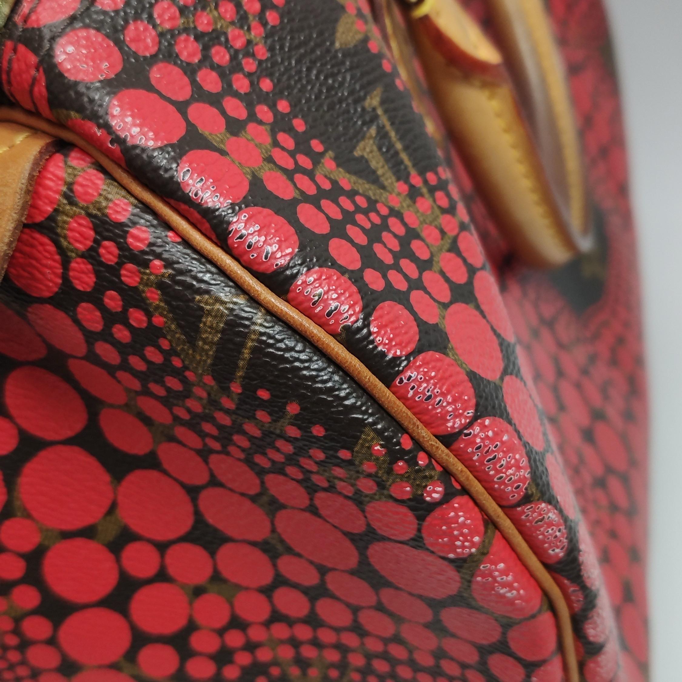 Louis Vuitton x Yayoi Kusama Edizione Limitata Borsa Speedy 30 Rossa con Manico Superiore in vendita 9